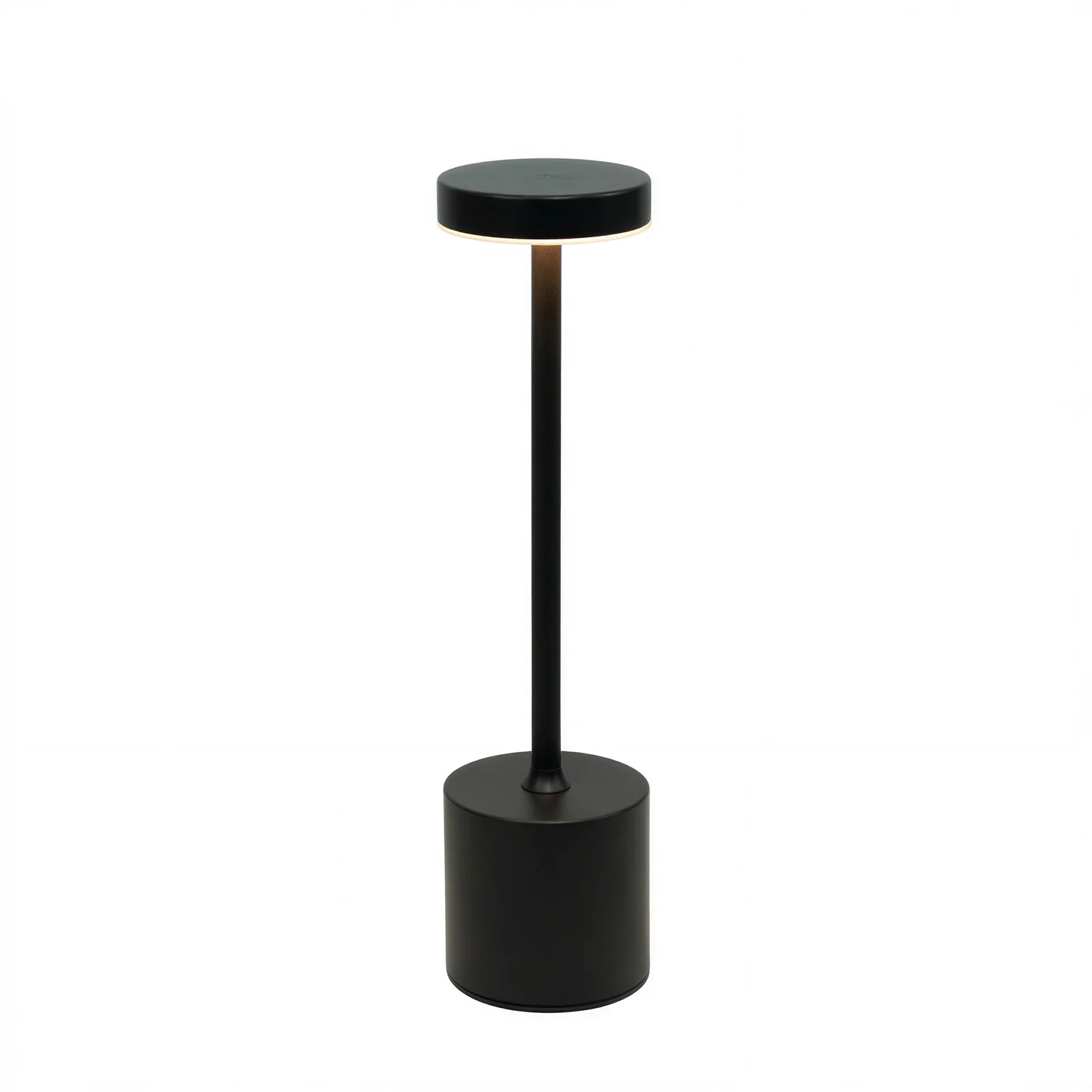 Rechargeable Cordless Table Lamp 13" Black Metal Design Dimmable - LED Desk Night Light with Touch Control - Image 2