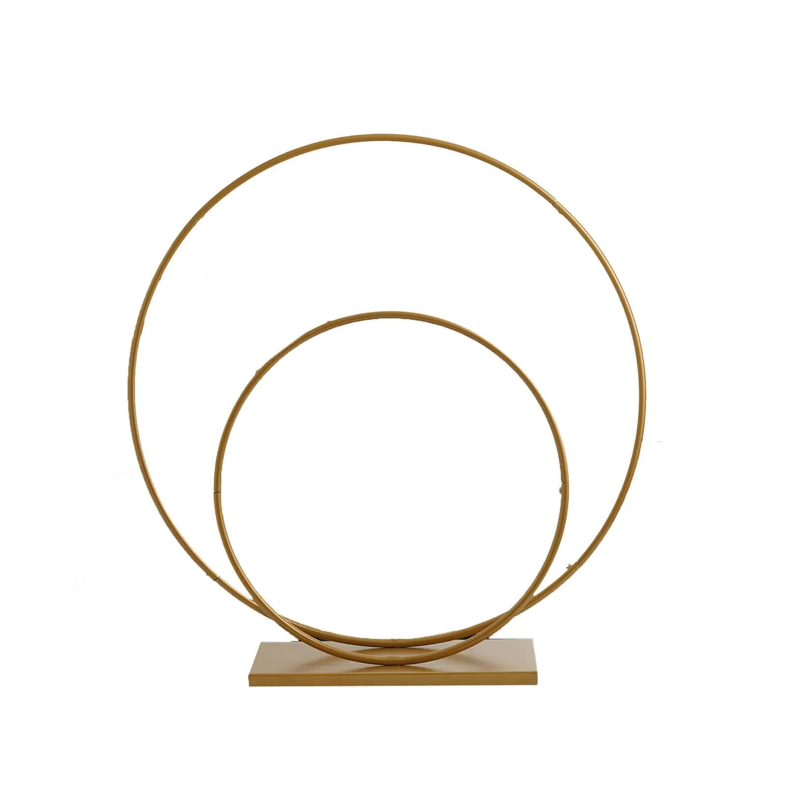 Metal Double Hoop Wedding Centerpiece Gold 24" & 16" - Flower Stand for Events & Table Decor - Image 6