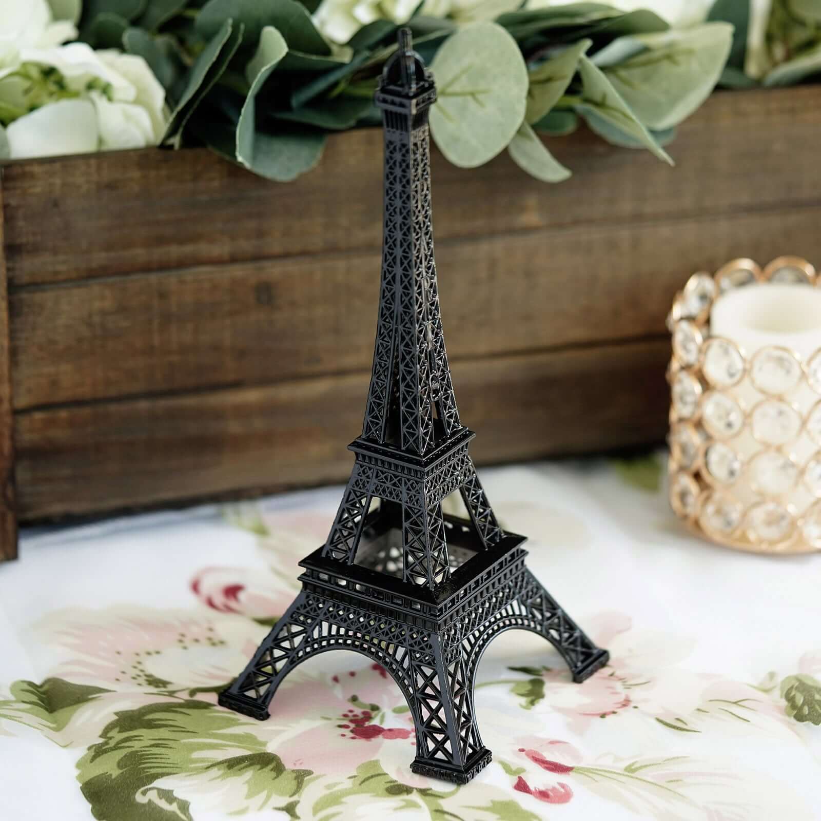 Metal Eiffel Tower 10" Table Centerpiece Black - Decorative Cake Topper - Image 6