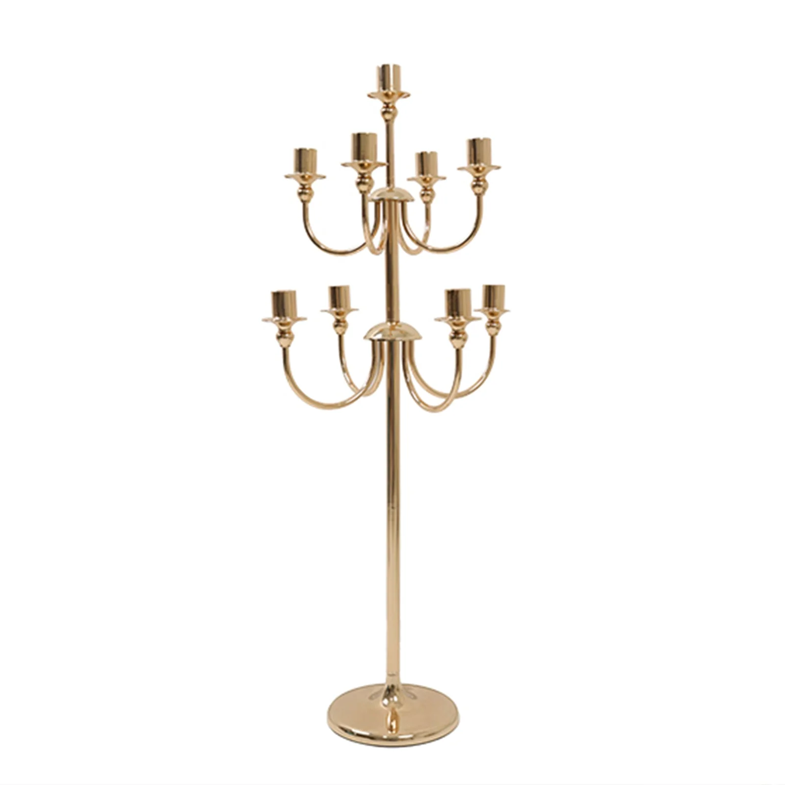 Metal Floor Candelabra Candle Holder 46" Tall - 9-Arm Gold Vintage Taper Candlestick Stand Table Centerpiece for Weddings & Parties - Image 7