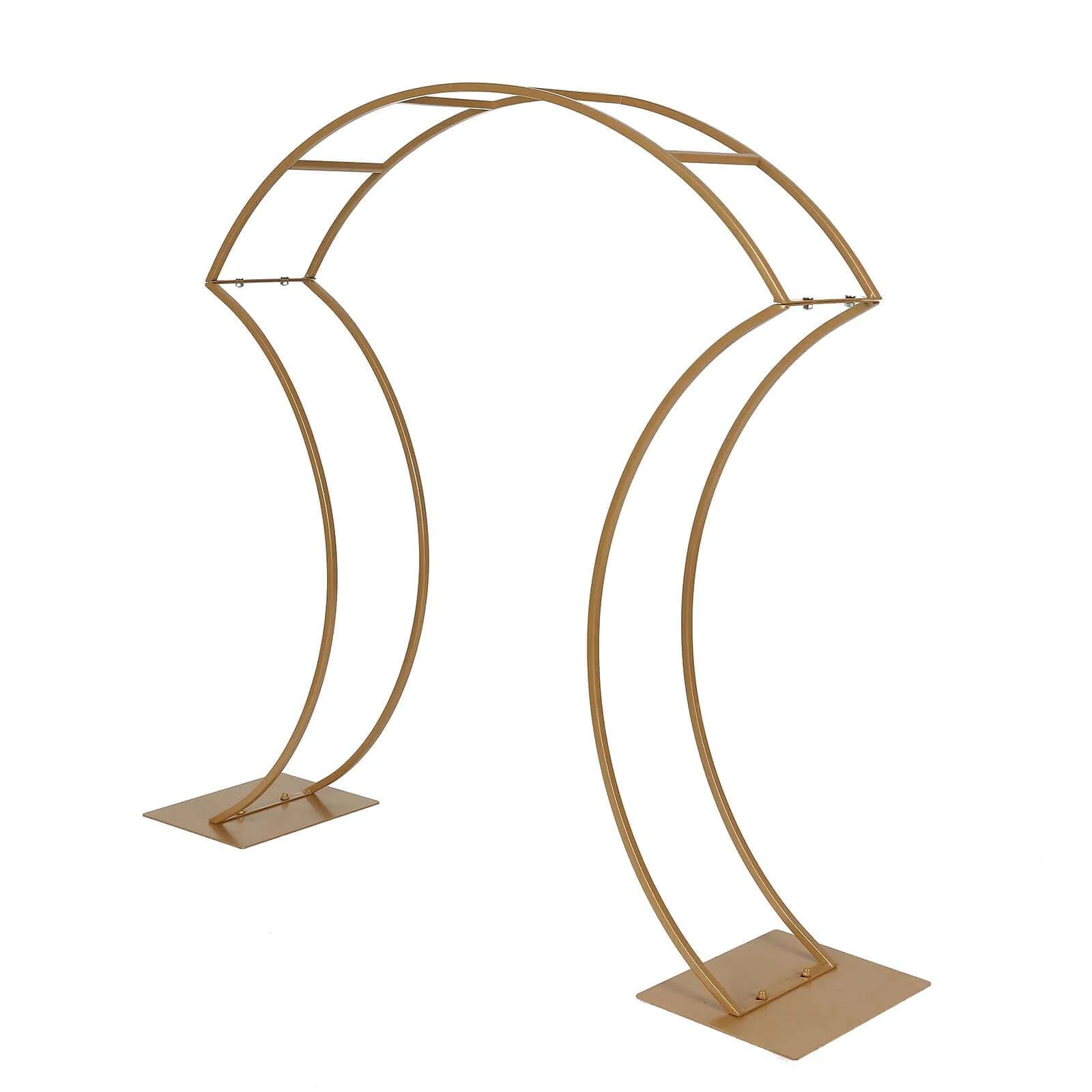 Metal Floral Arch Frame 38" Gold Curvy Design - Wedding Table Centerpiece or Aisle Prop - Image 7