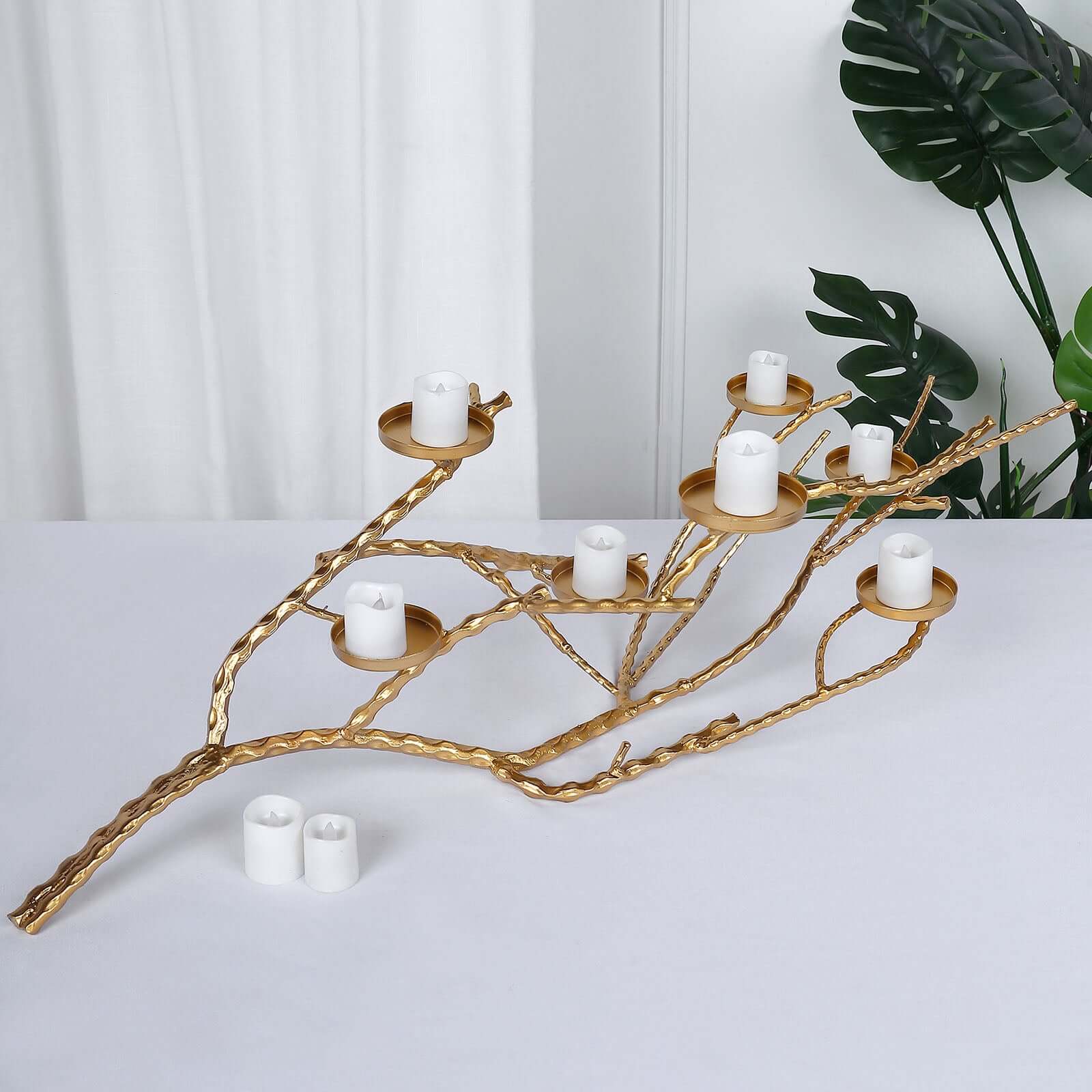 Metal Gold Manzanita Tree Branch Candelabra Candle Holder Stand 3ft - Twig Branch Design Table Centerpiece - Image 10