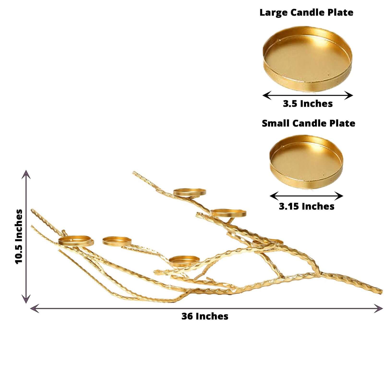Metal Gold Manzanita Tree Branch Candelabra Candle Holder Stand 3ft - Twig Branch Design Table Centerpiece - Image 3