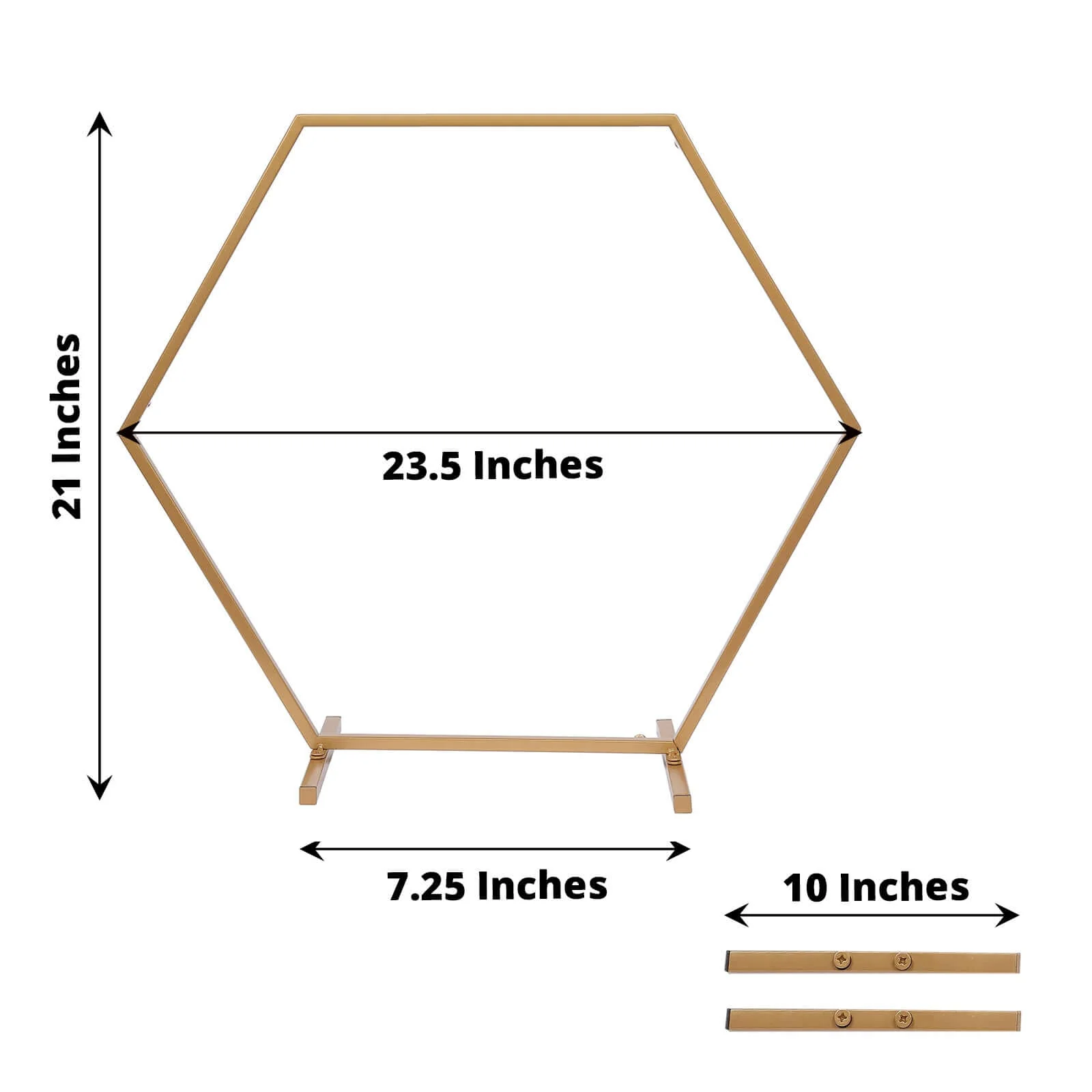 Metal Hexagon Table Wedding Arch Centerpiece Gold 21" - Geometric Self-Standing Flower Balloon Frame - Image 3