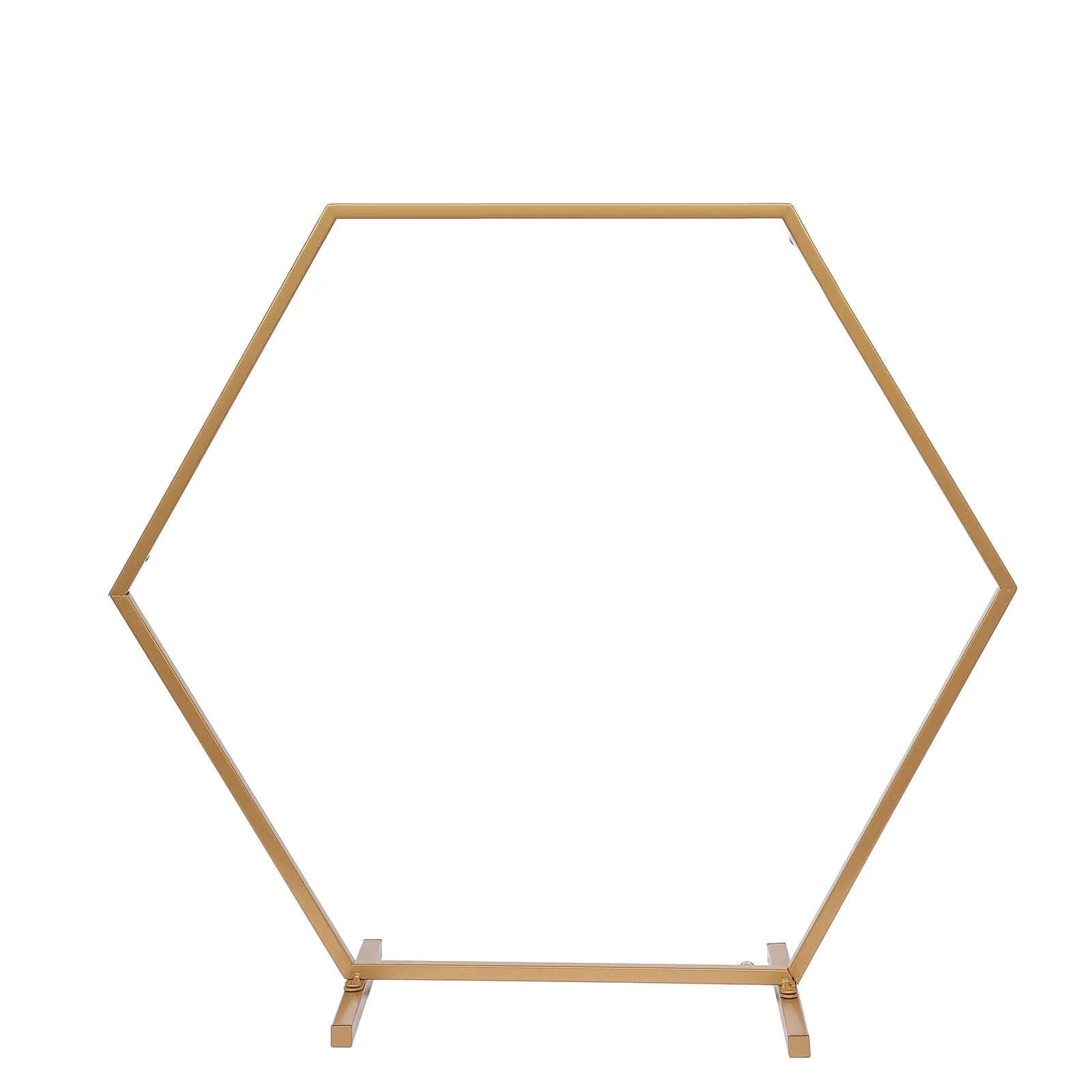 Metal Hexagon Table Wedding Arch Centerpiece Gold 21" - Geometric Self-Standing Flower Balloon Frame - Image 7
