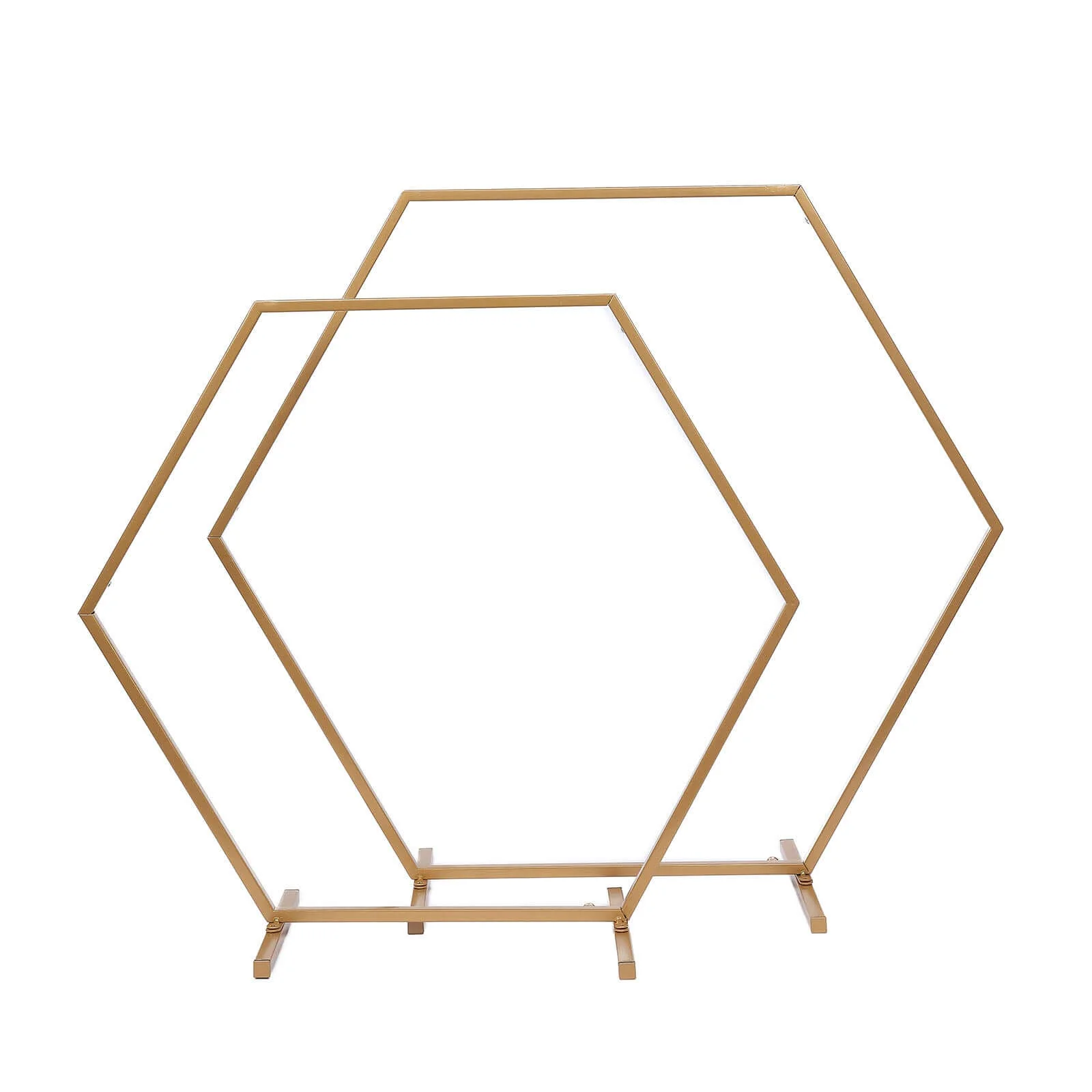Metal Hexagon Table Wedding Arch Centerpiece Gold 24" - Geometric Self-Standing Flower Balloon Frame - Image 12