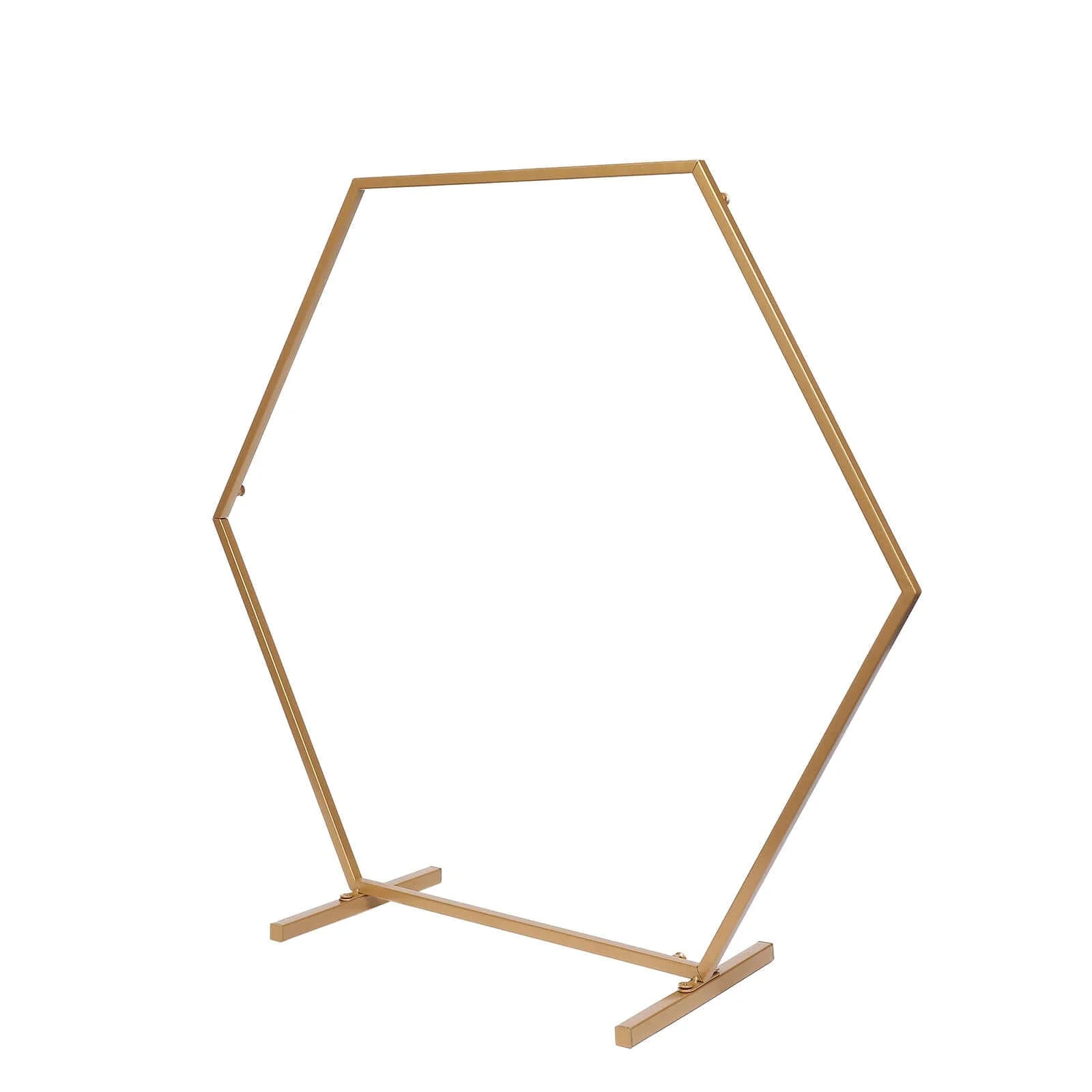 Metal Hexagon Table Wedding Arch Centerpiece Gold 24" - Geometric Self-Standing Flower Balloon Frame - Image 13