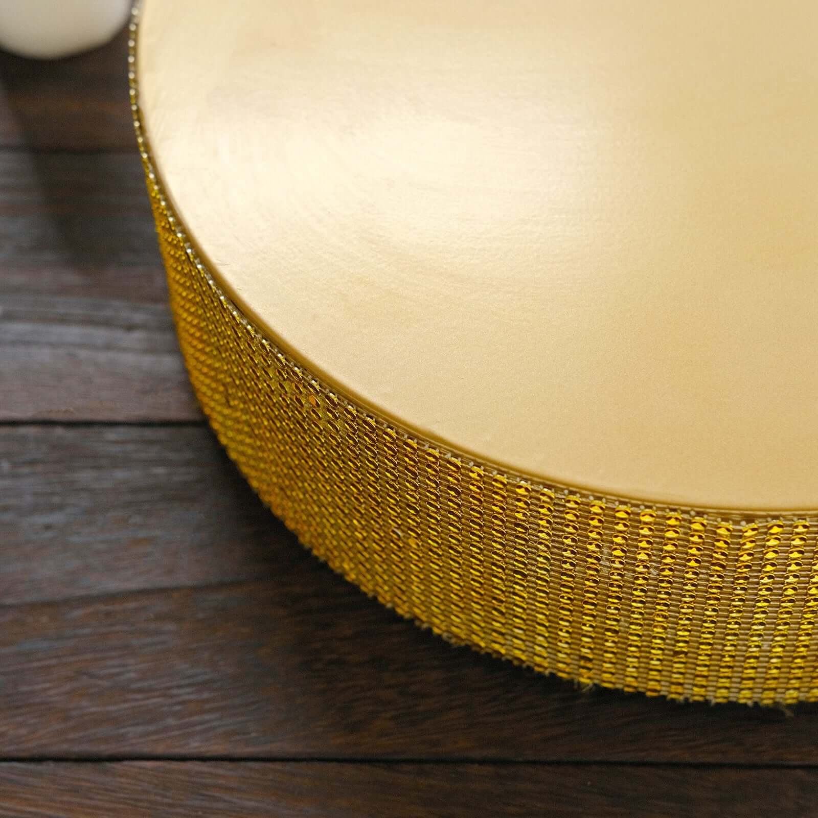 Metal Pedestal Cake Stand 12" Round Design with Rhinestones Gold - Cupcake Holder and Dessert Table Centerpiece - Image 12