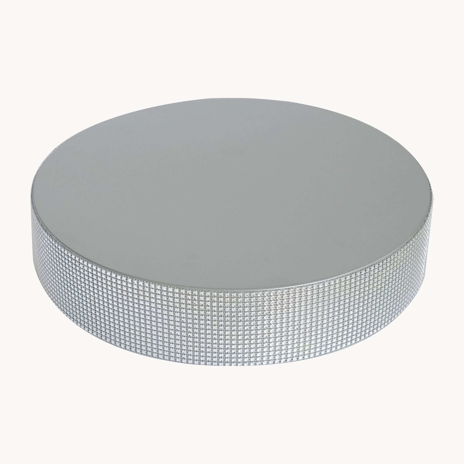 Metal Pedestal Cake Stand 16" Round Design with Rhinestones Silver - Cupcake Holder and Dessert Table Centerpiece - Image 7