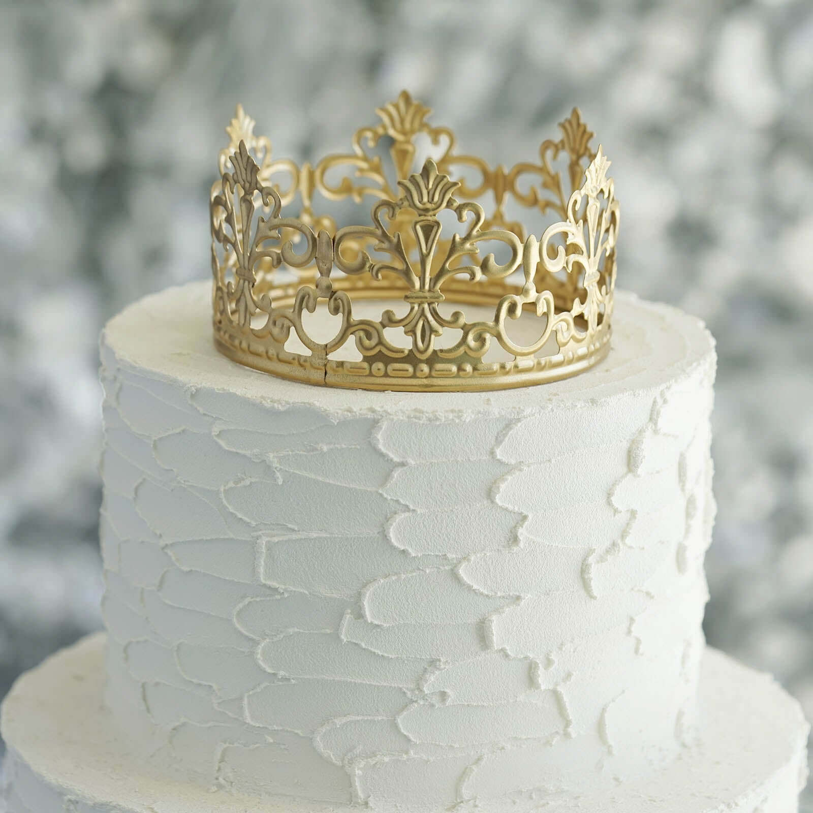Metal Princess Crown Cake Topper 2" Matte Gold - Classy Cake Centerpiece Decor for Fairytale-Themed Birthdays Weddings & Party Decor - Image 6