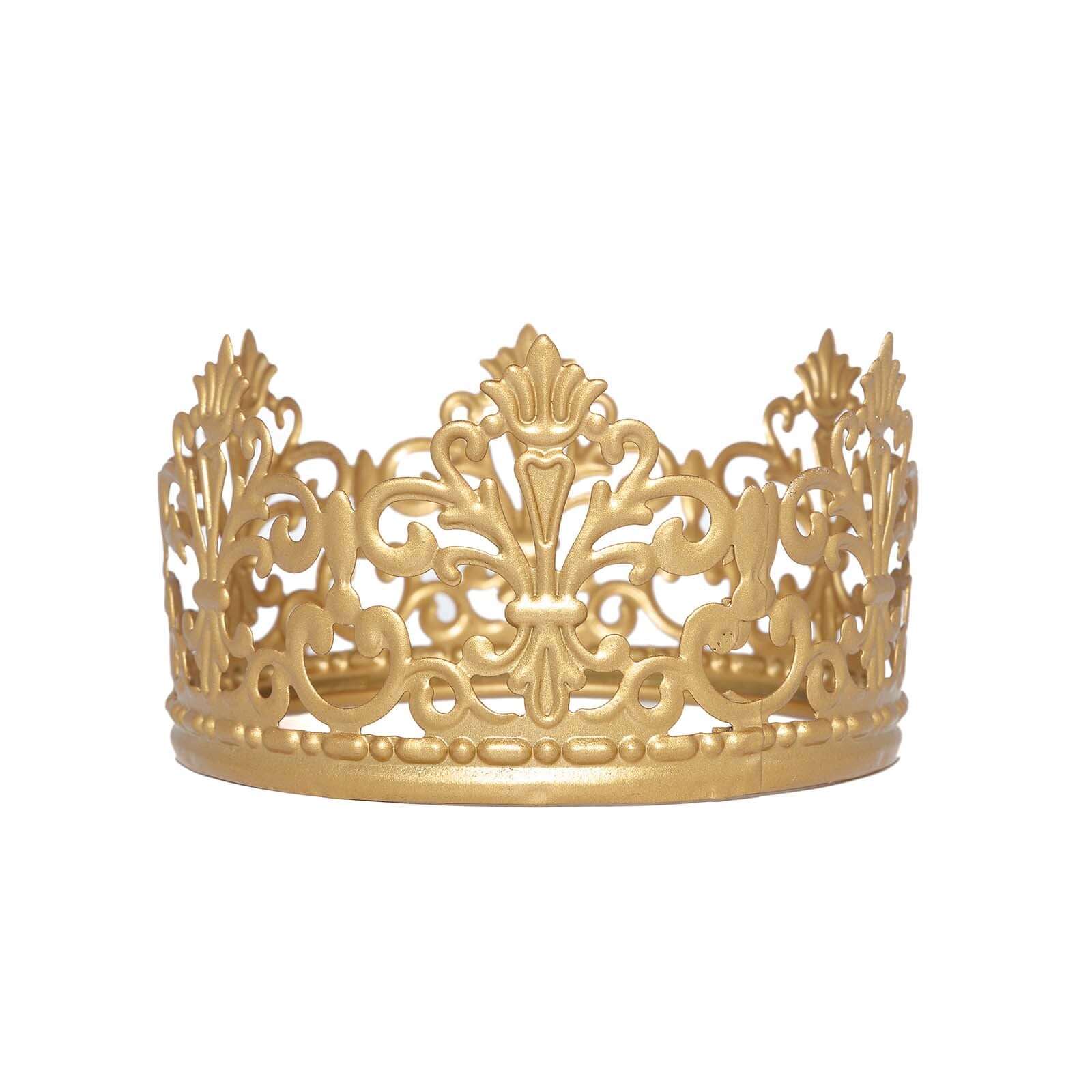 Metal Princess Crown Cake Topper 2" Matte Gold - Classy Cake Centerpiece Decor for Fairytale-Themed Birthdays Weddings & Party Decor - Image 8
