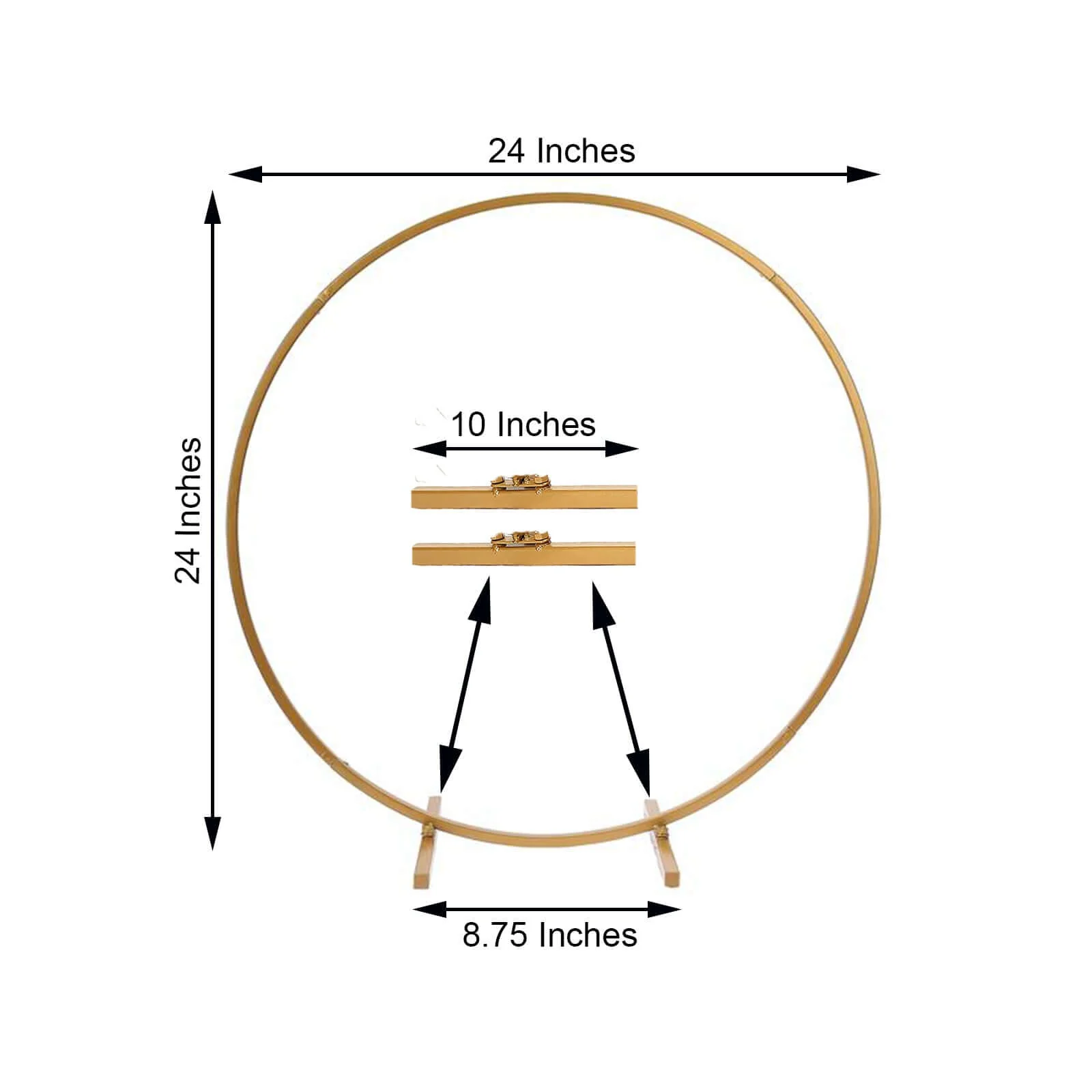Metal Round Arch Wedding Centerpiece Gold 24" - Hoop Wreath Tabletop Decor for Events - Image 3