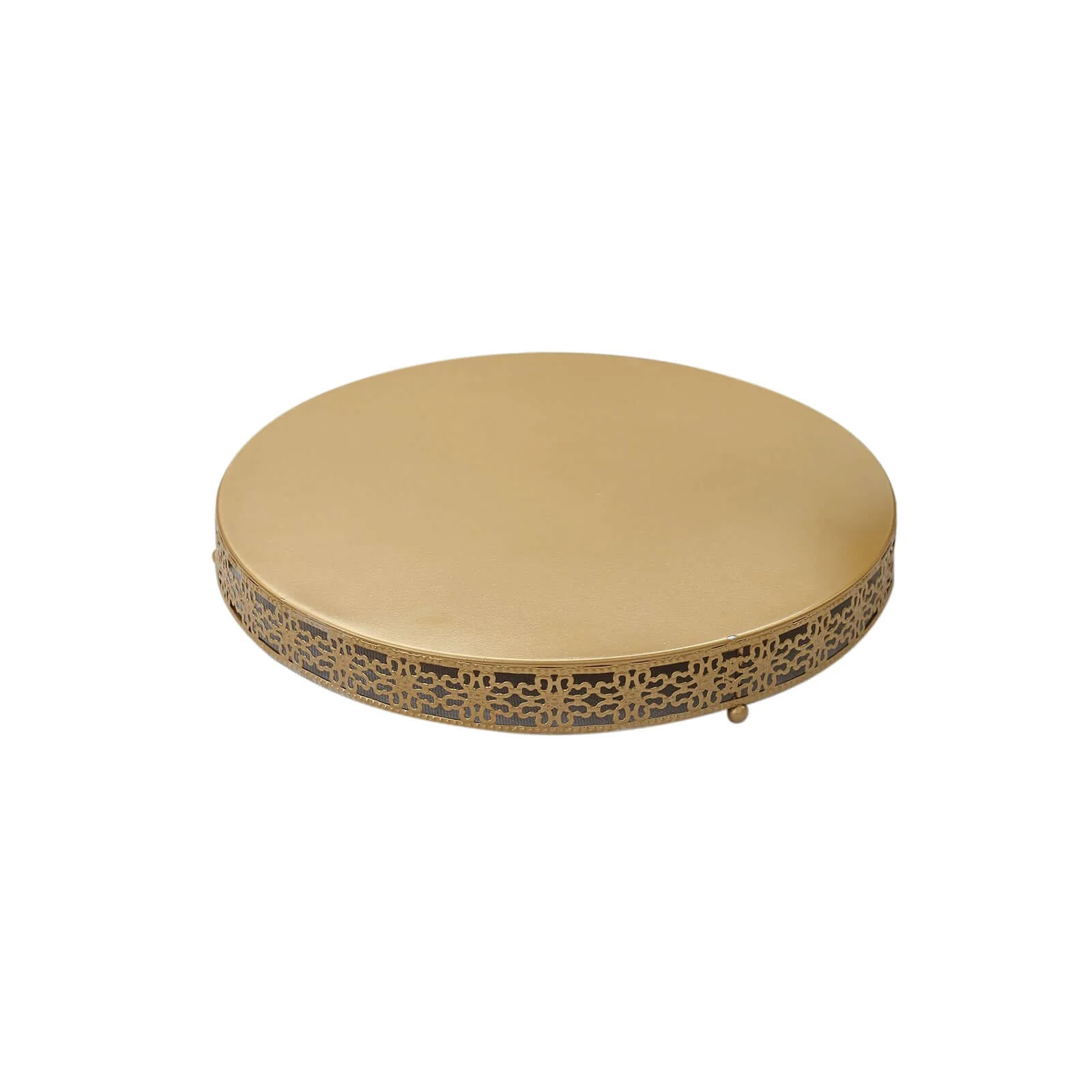 Metal Round Pedestal Cake Stand 16" Gold in Fleur De Lis Style - Decorative Cupcake Dessert Display Stand Wedding Party Table Centerpiece - Image 8