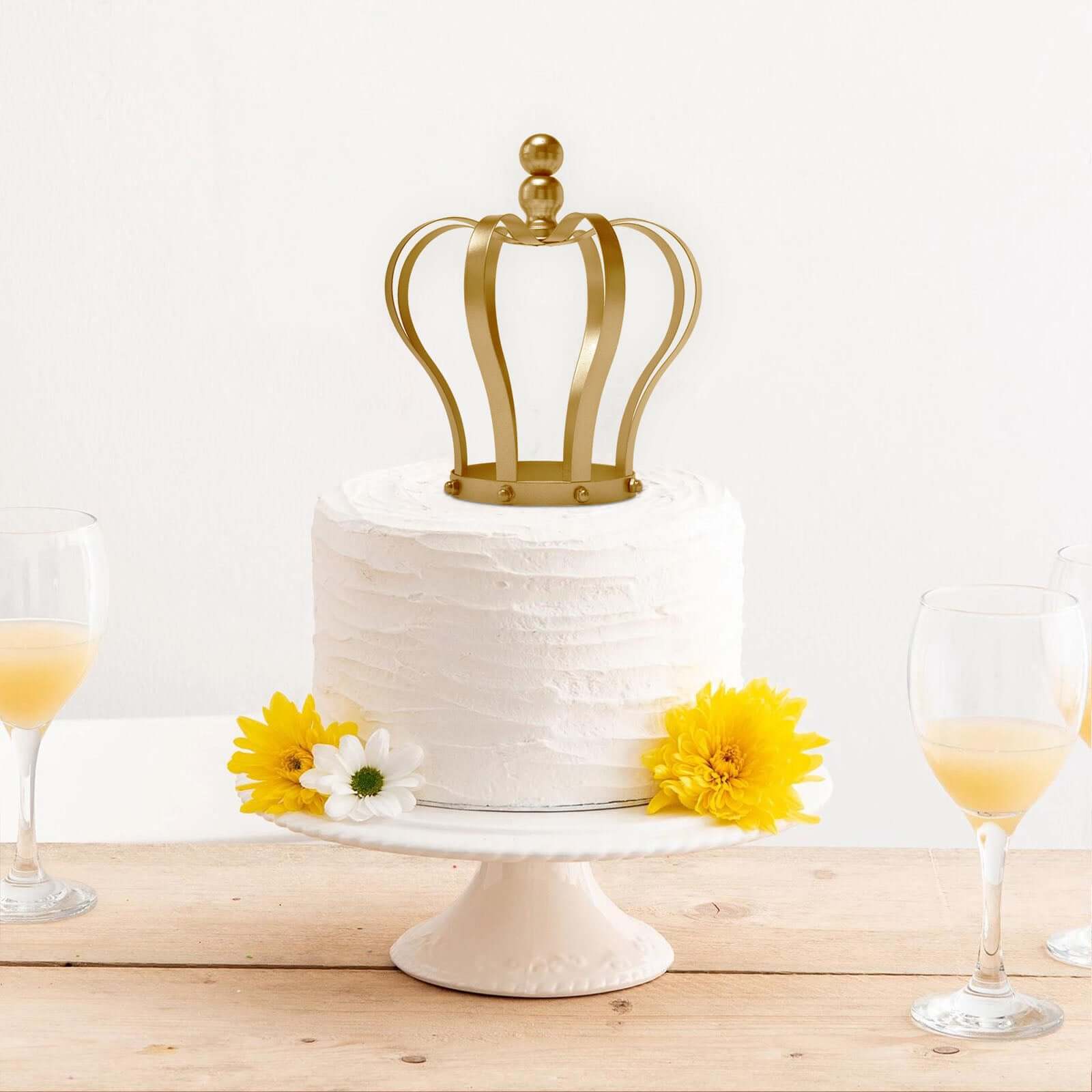 Metal Royal Crown Cake Topper 9" Matte Gold - Exquisite Cake Centerpiece Decor for Weddings & Parties - Image 2