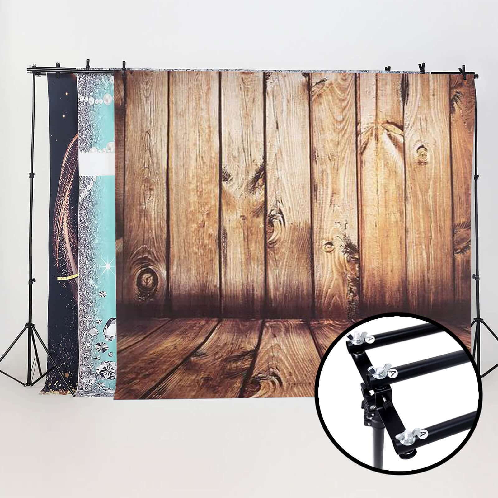Metal Triple Crossbar Adjustable Pipe and Drape Kit, Photography Backdrop Stand 8ftX10ft - Image 5