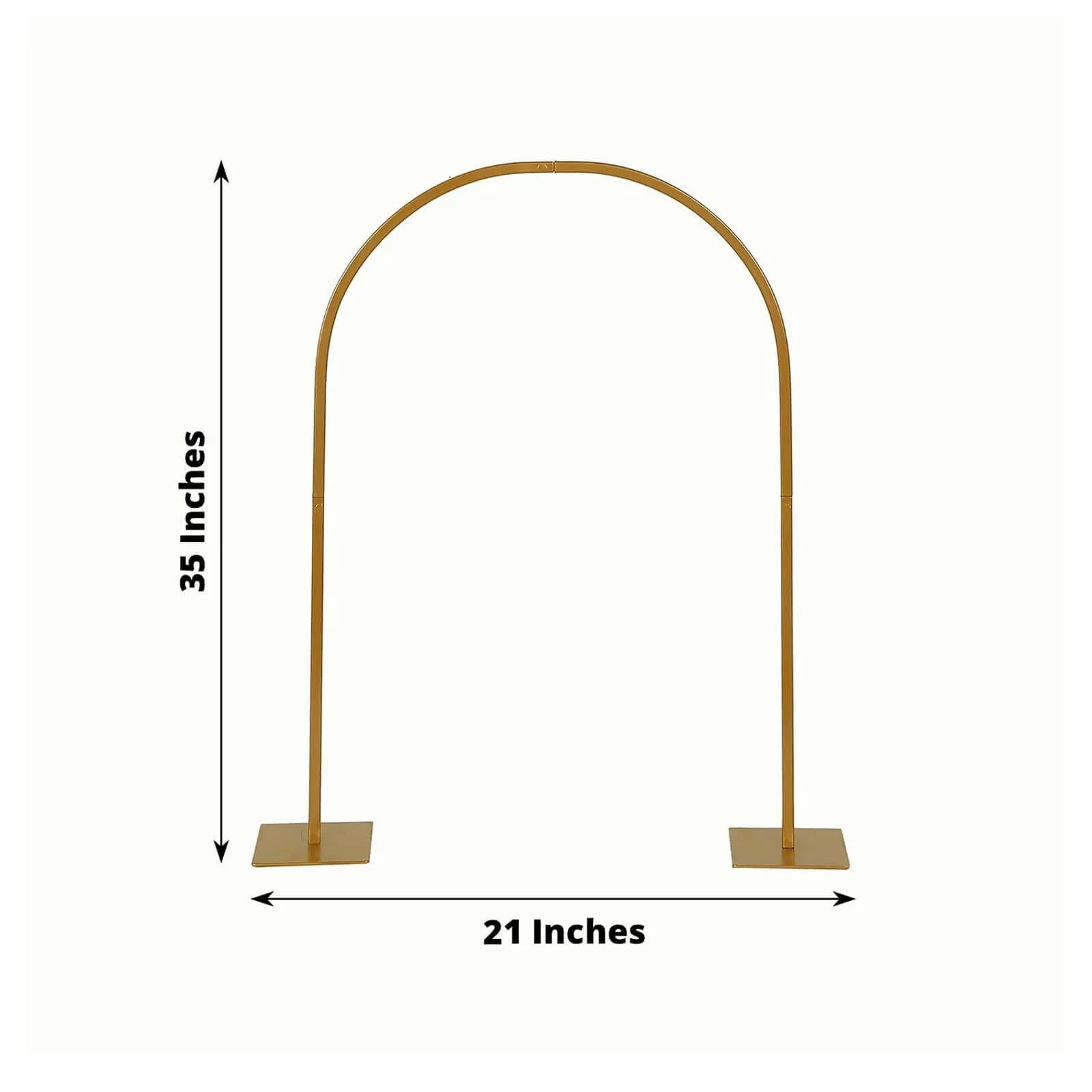 Metal Wedding Cake Chiara Arch Table Centerpiece Gold 35" with Rounded Top - Flower Stand Frame with Detachable Base - Image 3