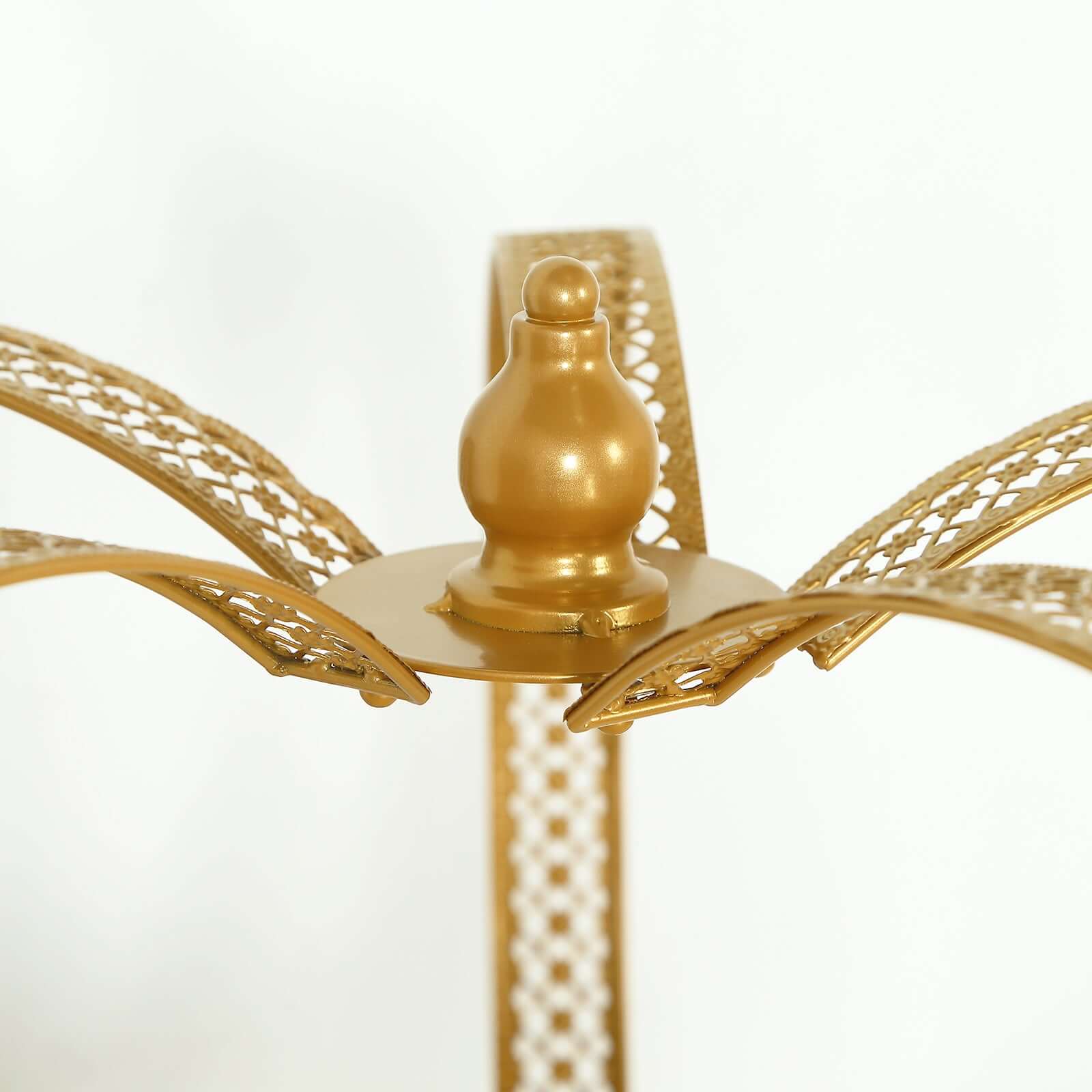 Metal Wedding Cake Stand 26" Gold Princess Crown Style - Majestic Cupcake Dessert Display Holder for Royal Themed Weddings Anniversaries & Celebrations - Image 8