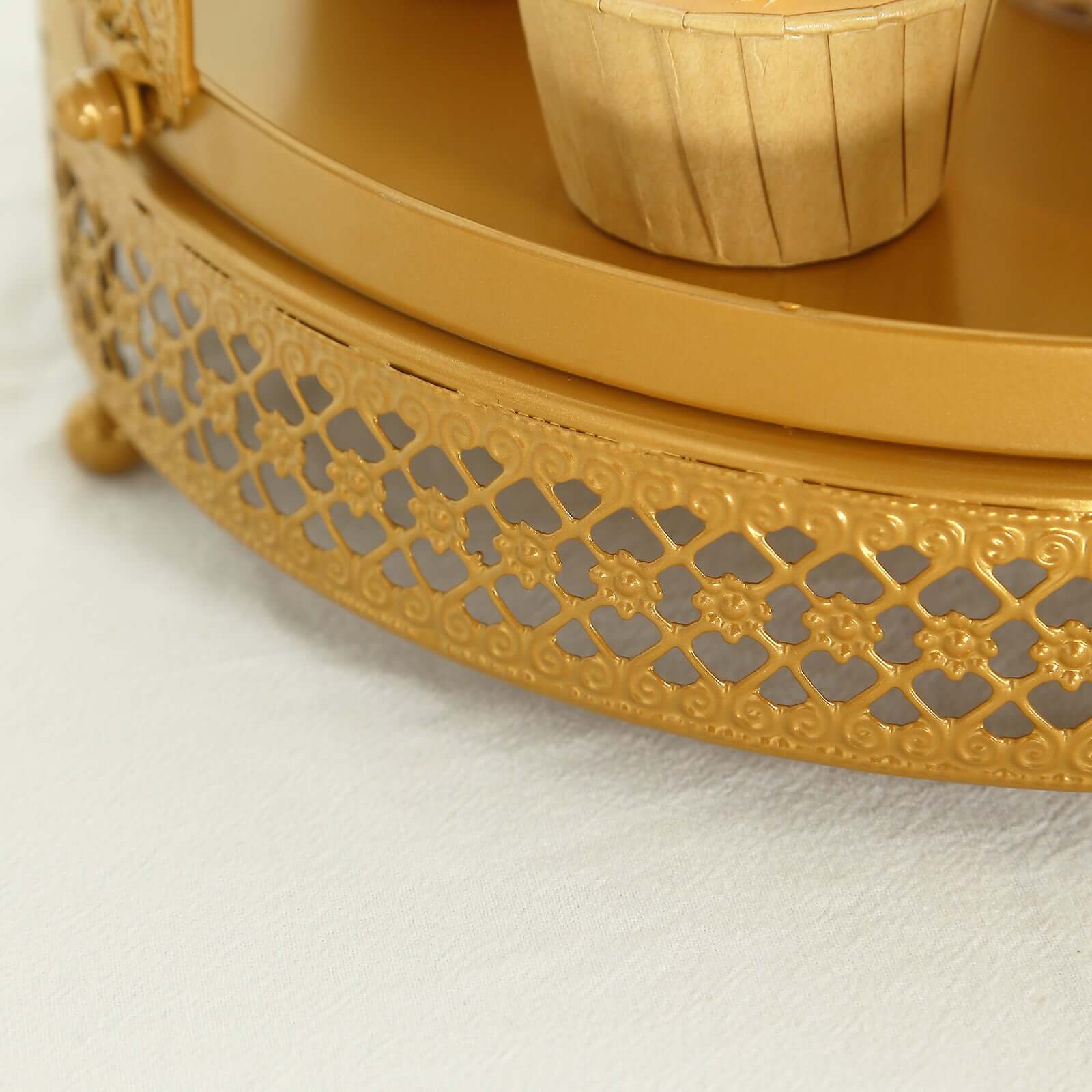 Metal Wedding Cupcake Stand 19" Gold Princess Crown Style - Exquisite Dessert Display Holder Centerpiece for Weddings Bridal Showers & Special Occasions - Image 10
