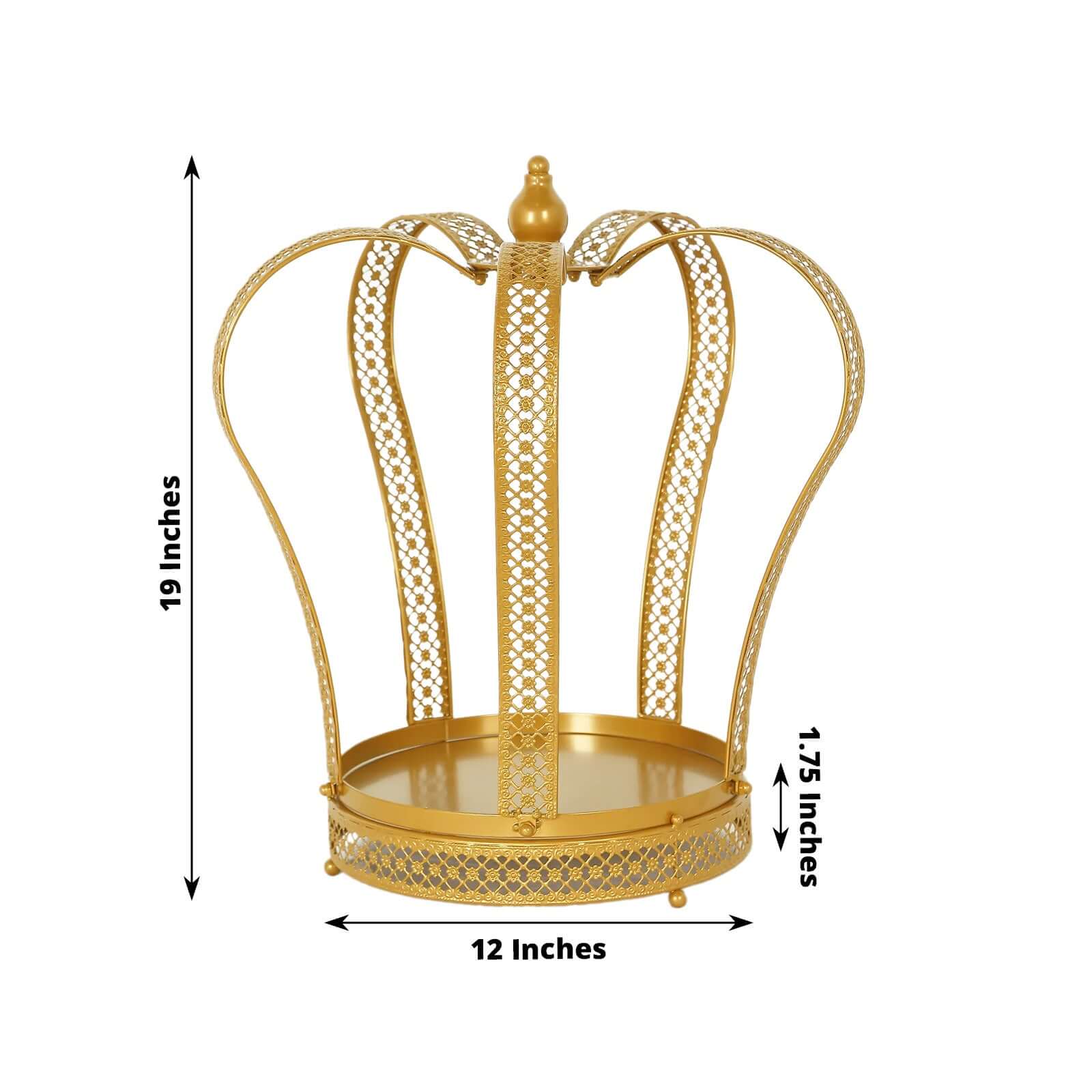Metal Wedding Cupcake Stand 19" Gold Princess Crown Style - Exquisite Dessert Display Holder Centerpiece for Weddings Bridal Showers & Special Occasions - Image 3