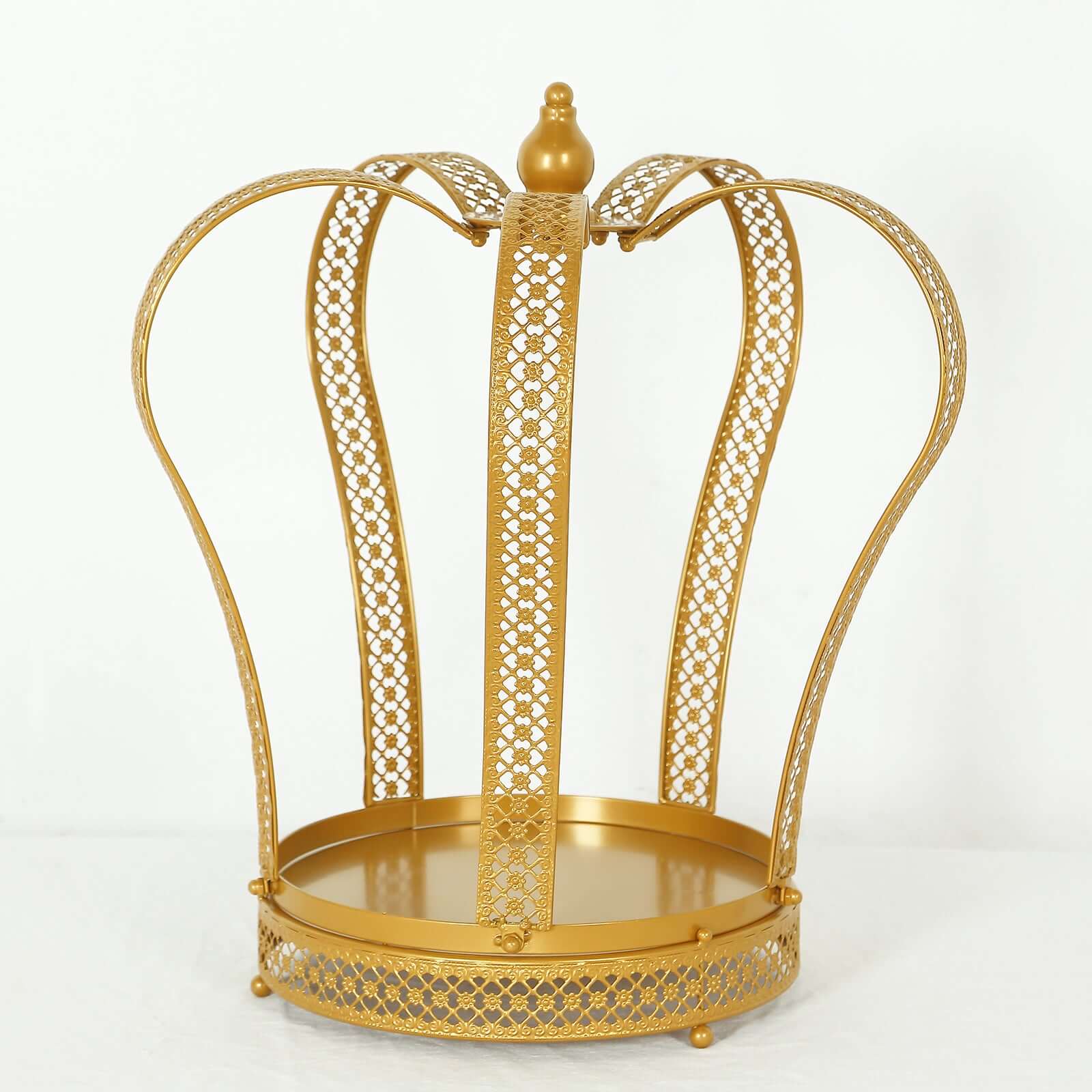 Metal Wedding Cupcake Stand 19" Gold Princess Crown Style - Exquisite Dessert Display Holder Centerpiece for Weddings Bridal Showers & Special Occasions - Image 7