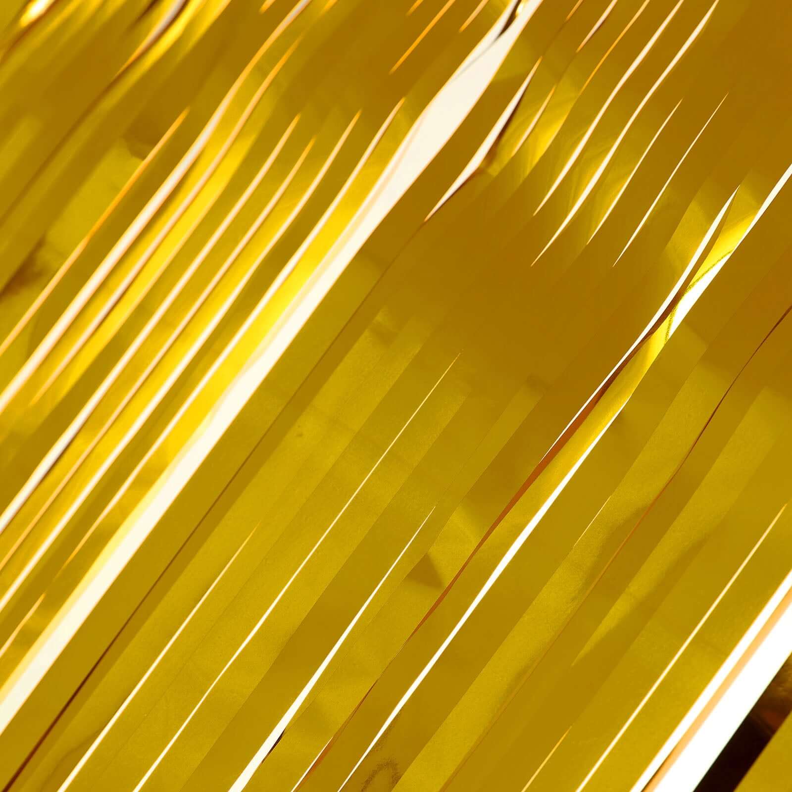 Metallic Foil Fringe Table Skirt 30"x9ft Gold with Self Adhesive Backing - Tinsel Party Table Skirt - Image 11