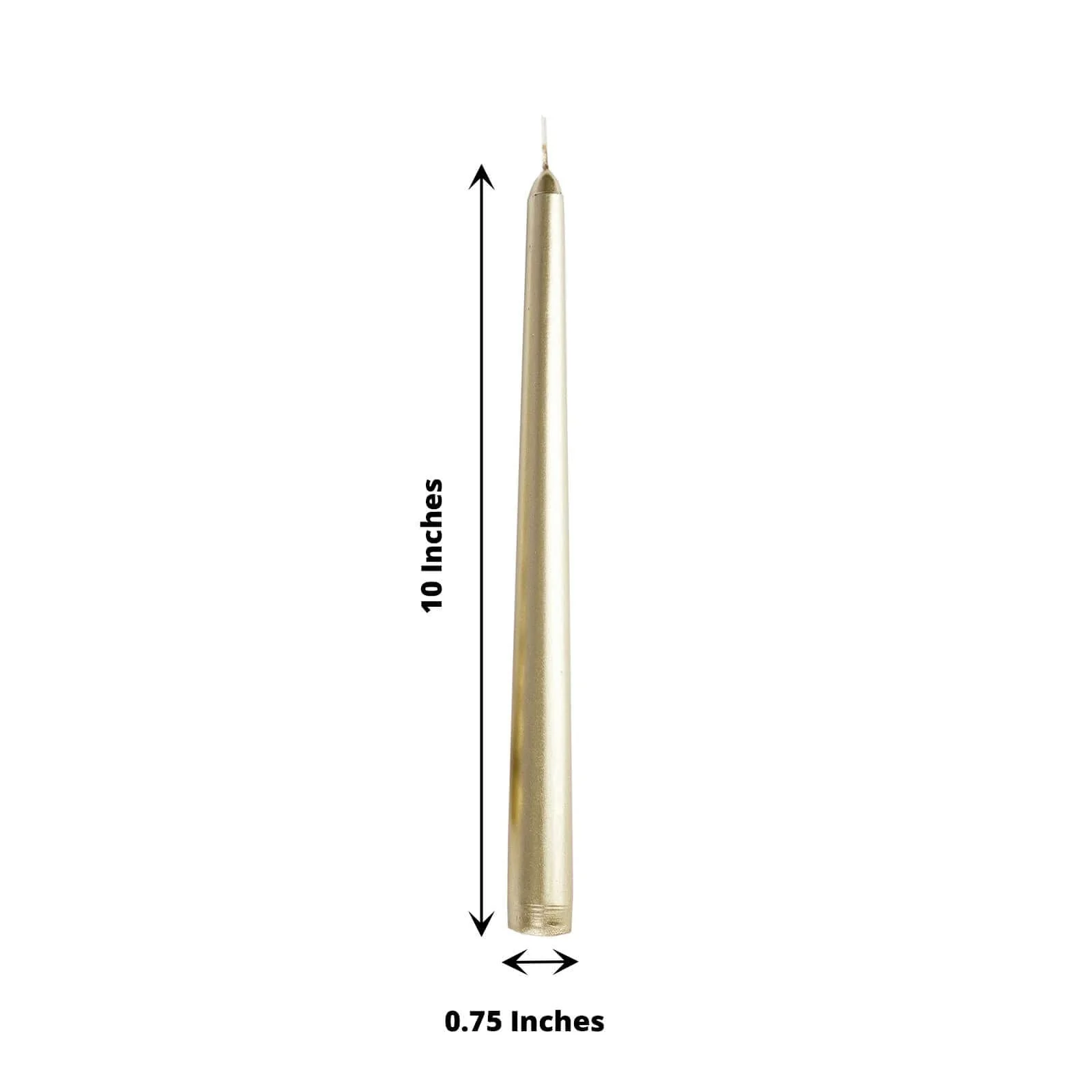 12-Pack Taper Candles 10" Premium Wax Design Metallic Gold - Unscented Candles for Stylish Settings - Image 3