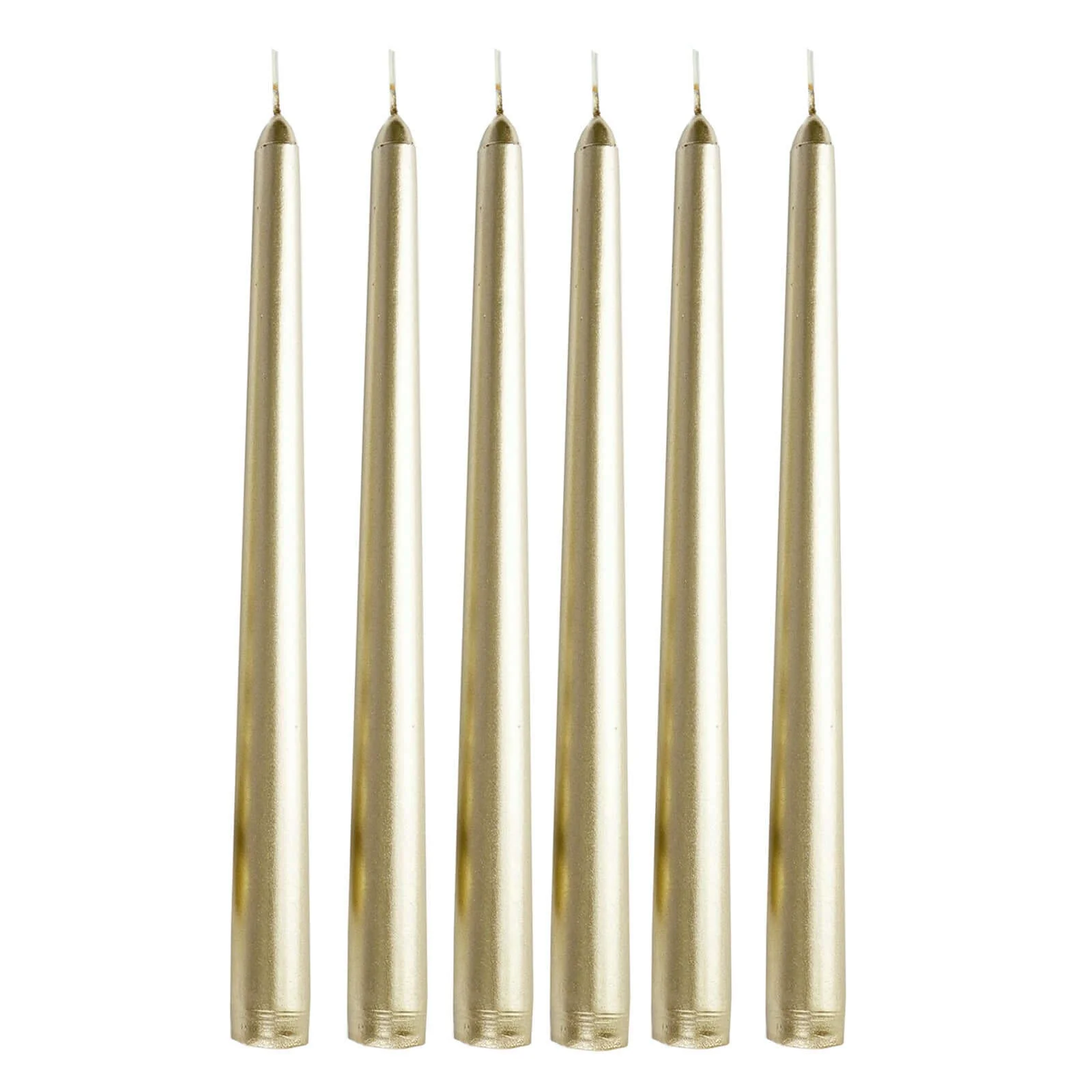 12-Pack Taper Candles 10" Premium Wax Design Metallic Gold - Unscented Candles for Stylish Settings - Image 6
