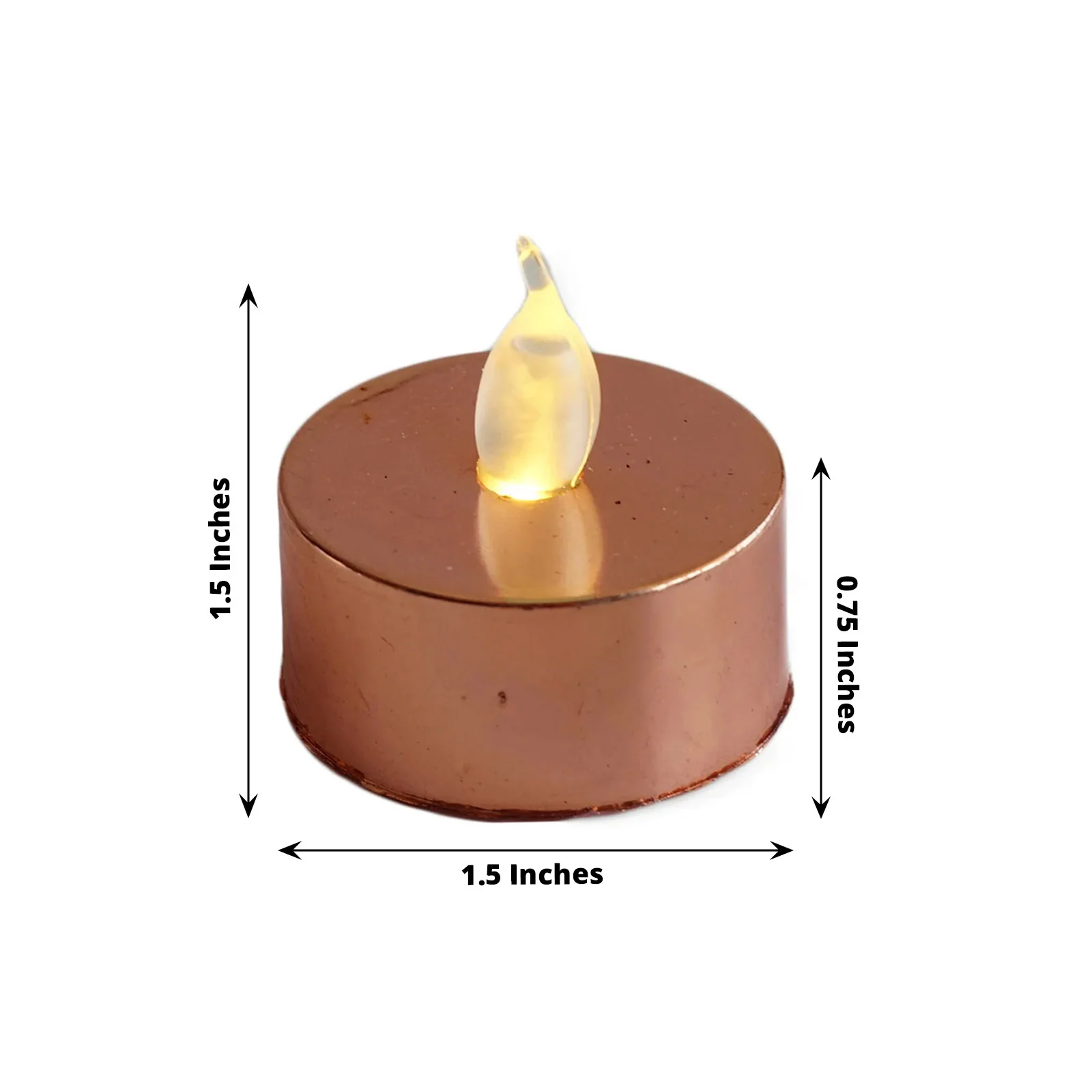 12-Pack LED Tealight Candles Metallic Rose Gold Design - Flameless Reusable Battery Operated Lighting - Image 3