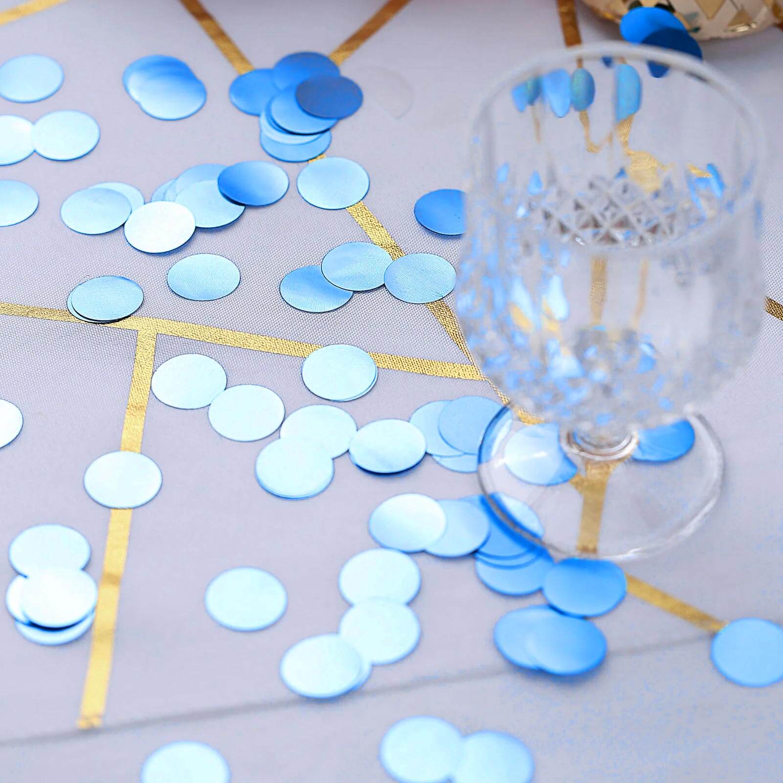Metallic Round Party Confetti 18G Bag Dusty Blue Foil - Balloon Table Confetti Glitter Dots for Festive Weddings Baby Bridal Showers & Events - Image 9
