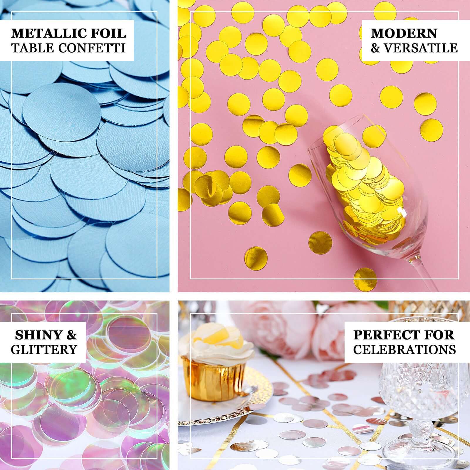 Metallic Round Party Confetti 18G Bag Iridescent Foil - Balloon Table Confetti Glitter Dots for Festive Weddings Baby Bridal Showers & Events - Image 4