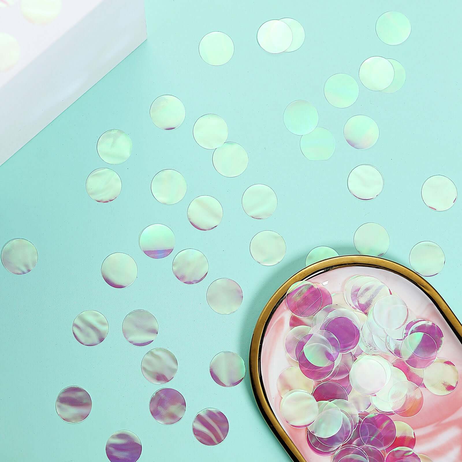 Metallic Round Party Confetti 18G Bag Iridescent Foil - Balloon Table Confetti Glitter Dots for Festive Weddings Baby Bridal Showers & Events - Image 7