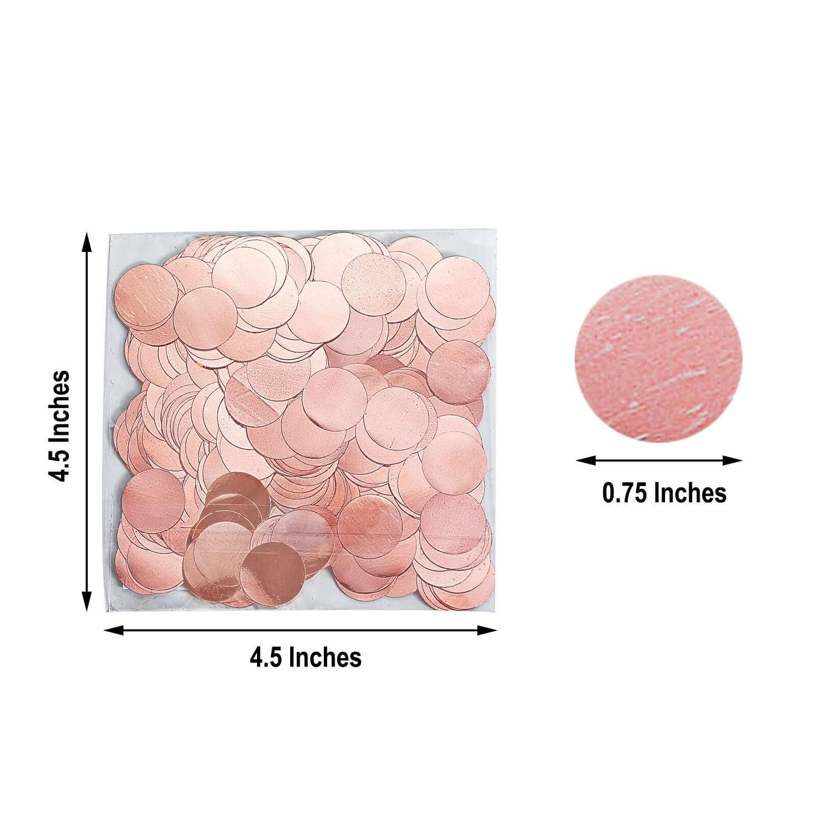 Metallic Round Party Confetti 18G Bag Rose Gold Foil - Balloon Table Confetti Glitter Dots for Festive Weddings Baby Bridal Showers & Events - Image 3