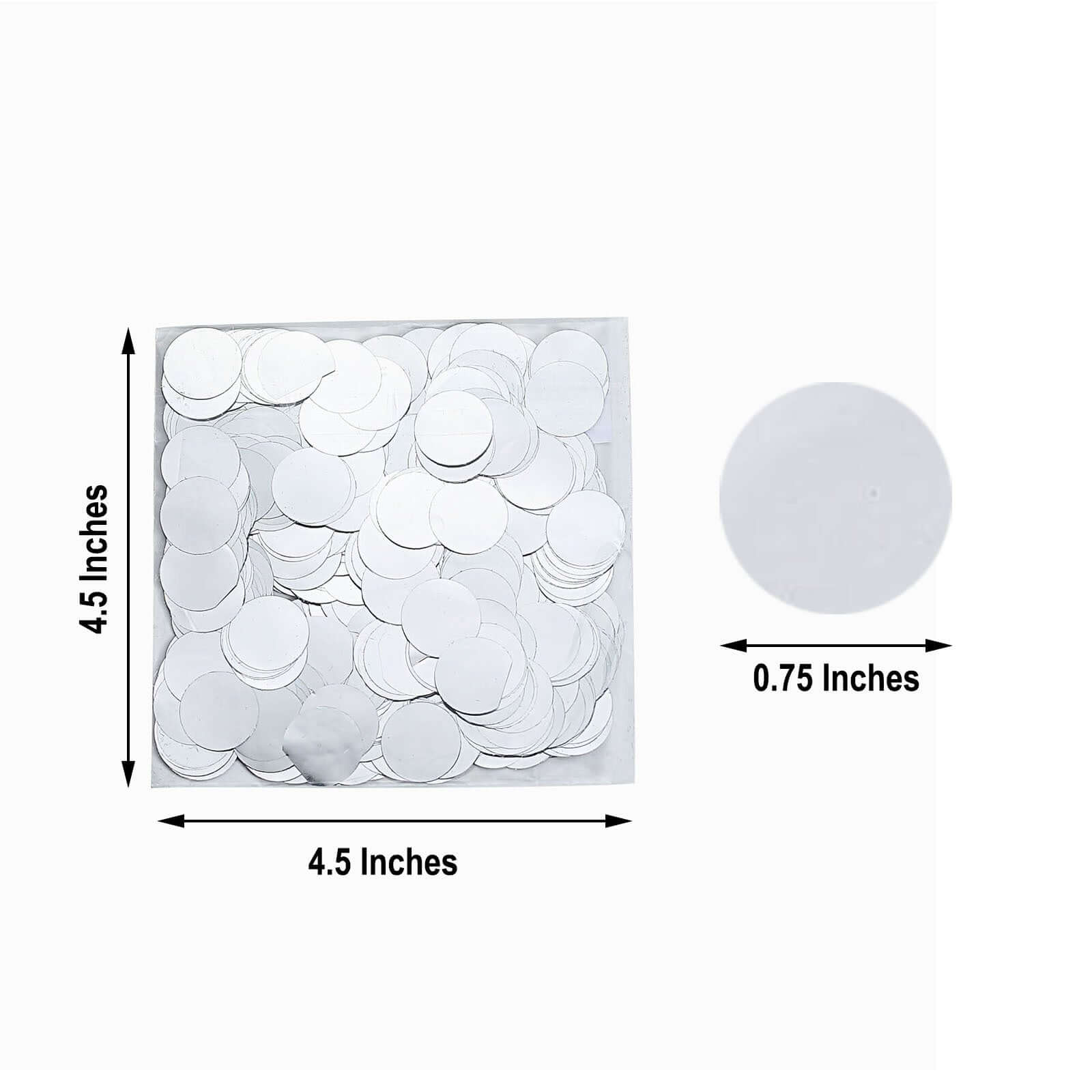 Metallic Round Party Confetti 18G Bag Silver Foil - Balloon Table Confetti Glitter Dots for Festive Weddings Baby Bridal Showers & Events - Image 3