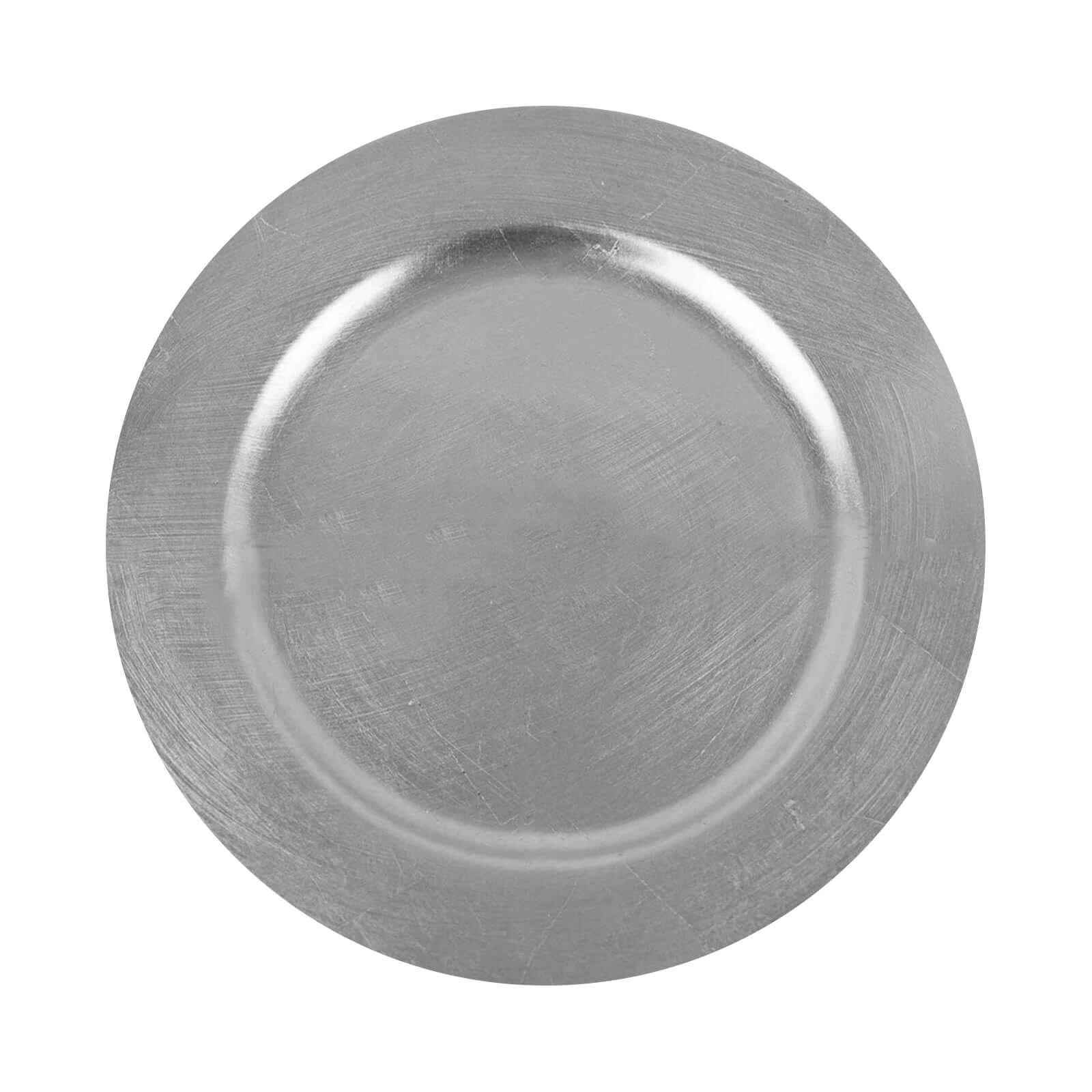 6-Pack Acrylic Plastic Charger Plates 13" Round Metallic Silver - Dinner Charger Tableware - Image 6