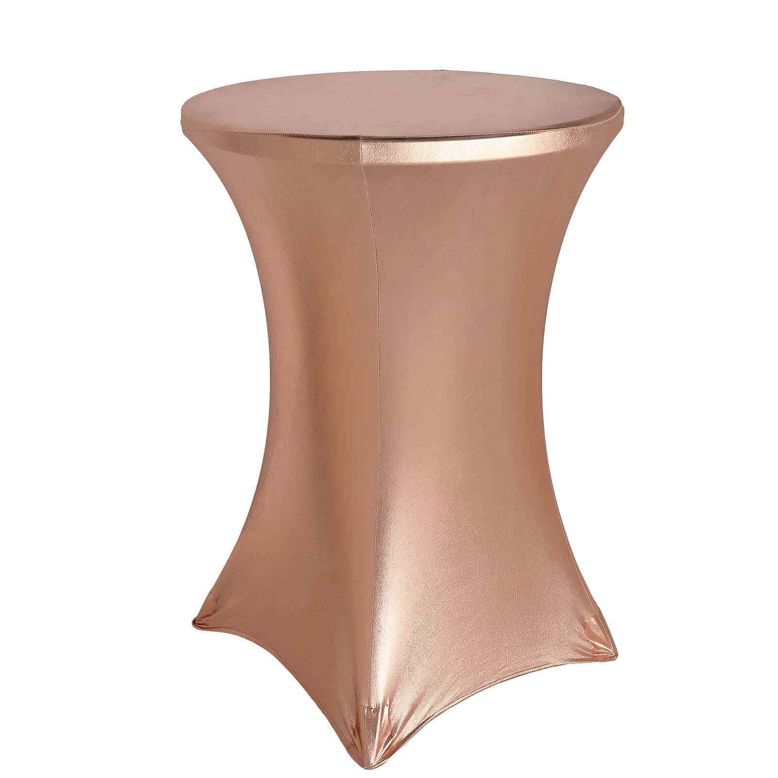 Metallic Spandex Fitted Round Cocktail Table Cover 30" Blush Highboy Tablecloth - Stretch Fit & Water-Resistant - Image 9