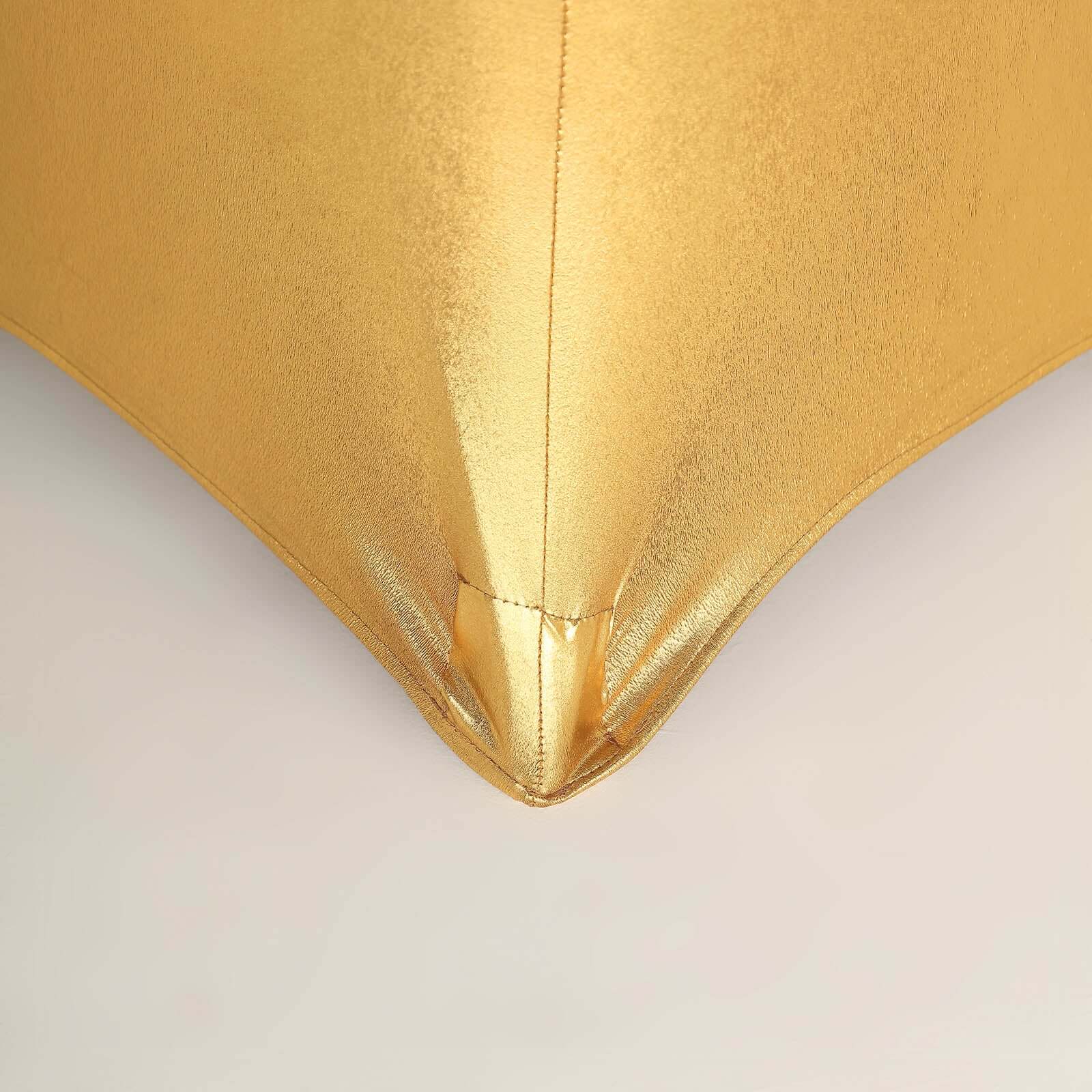 Metallic Spandex Fitted Round Cocktail Table Cover 30" Gold Highboy Tablecloth - Stretch Fit & Water-Resistant - Image 6