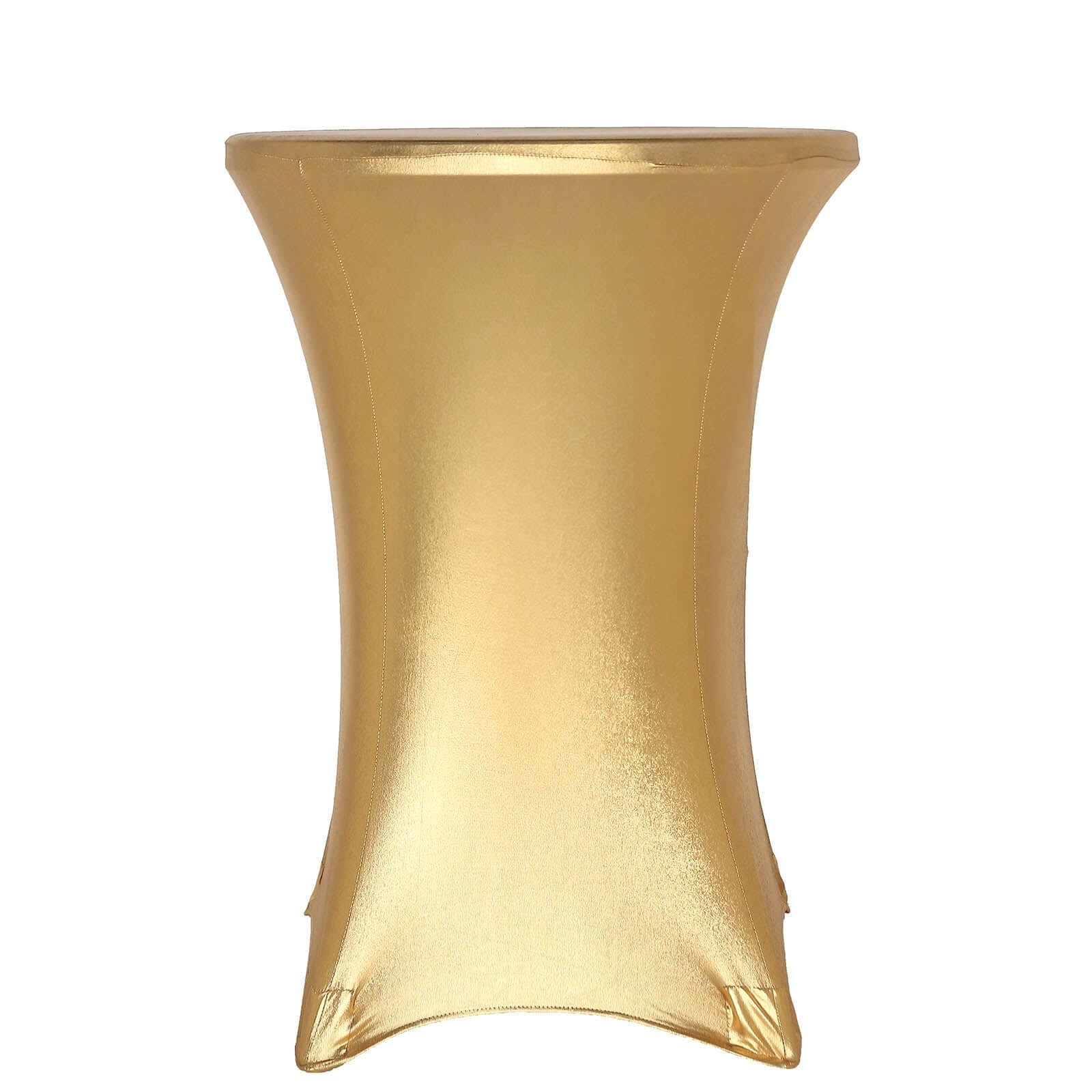 Metallic Spandex Fitted Round Cocktail Table Cover 30" Gold Highboy Tablecloth - Stretch Fit & Water-Resistant - Image 7