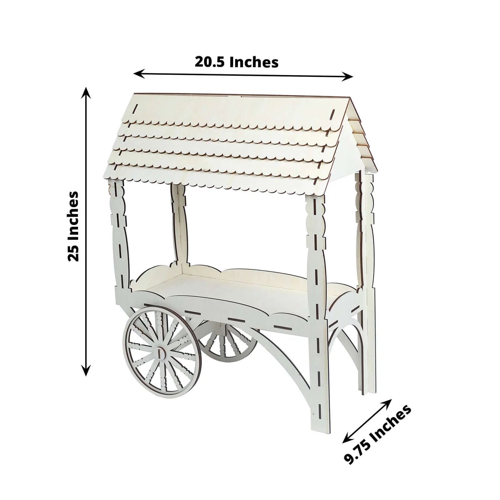 Mini Wooden Dessert Display 25" Candy Cart Sweet Stall Design Natural - Tabletop Cupcake Stand - Image 3