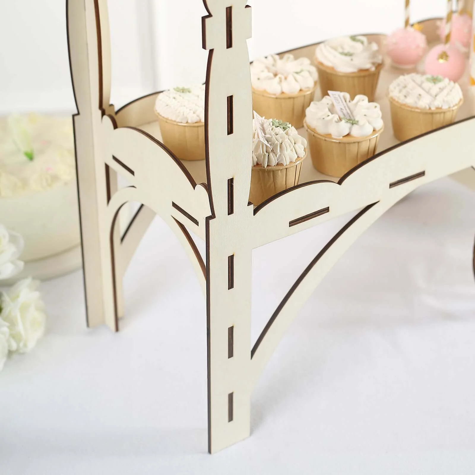 Mini Wooden Dessert Display 25" Candy Cart Sweet Stall Design Natural - Tabletop Cupcake Stand - Image 5