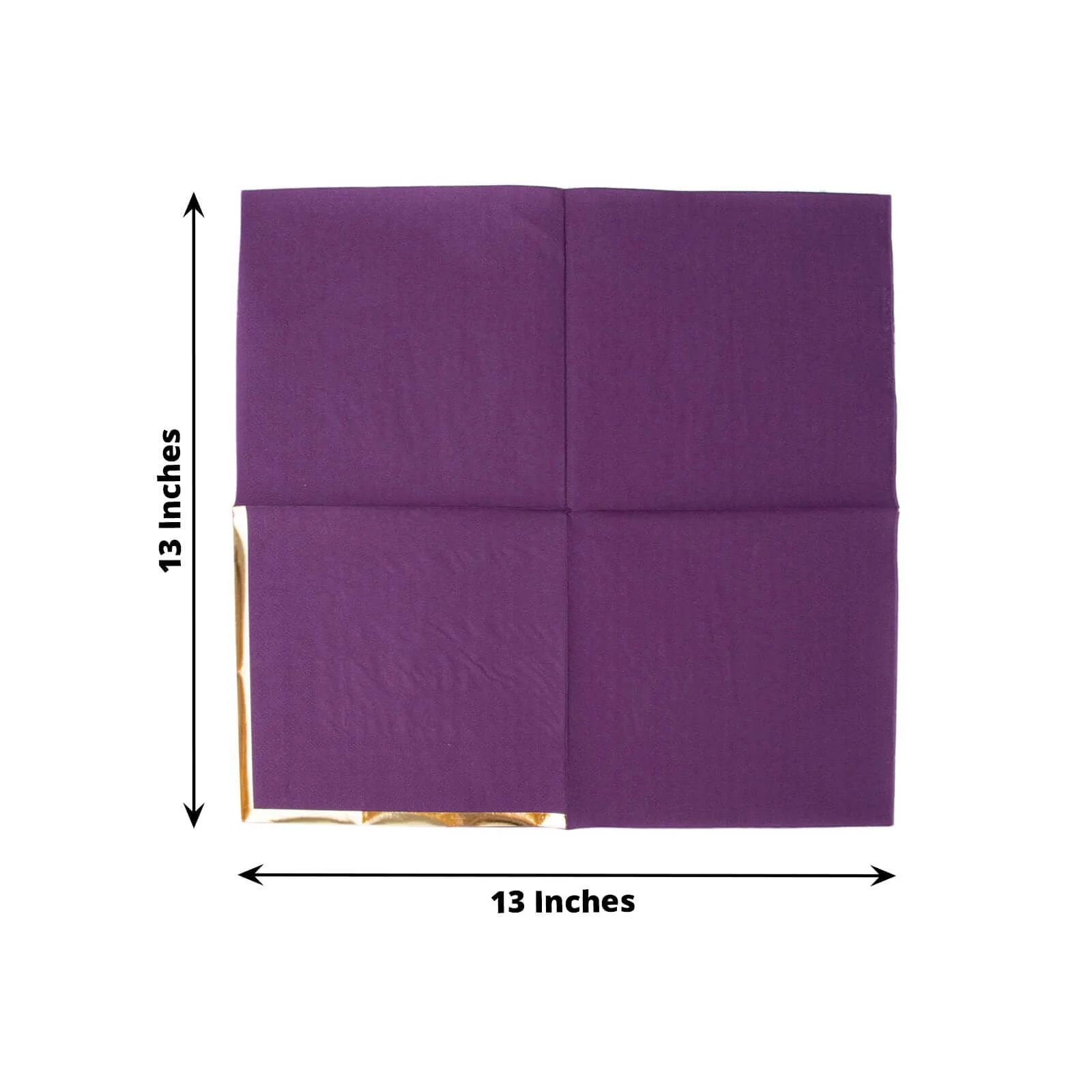 50-Pack Paper Beverage Napkins 2 Ply Purple with Gold Foil Edge 6.5"x6.5" - Soft Disposable Cocktail Napkins - Image 3