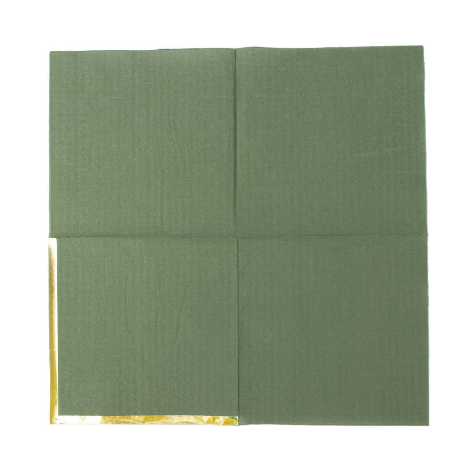 50-Pack Paper Beverage Napkins 2 Ply Olive Green with Gold Foil Edge 6.5"x6.5" - Soft Disposable Cocktail Napkins - Image 8