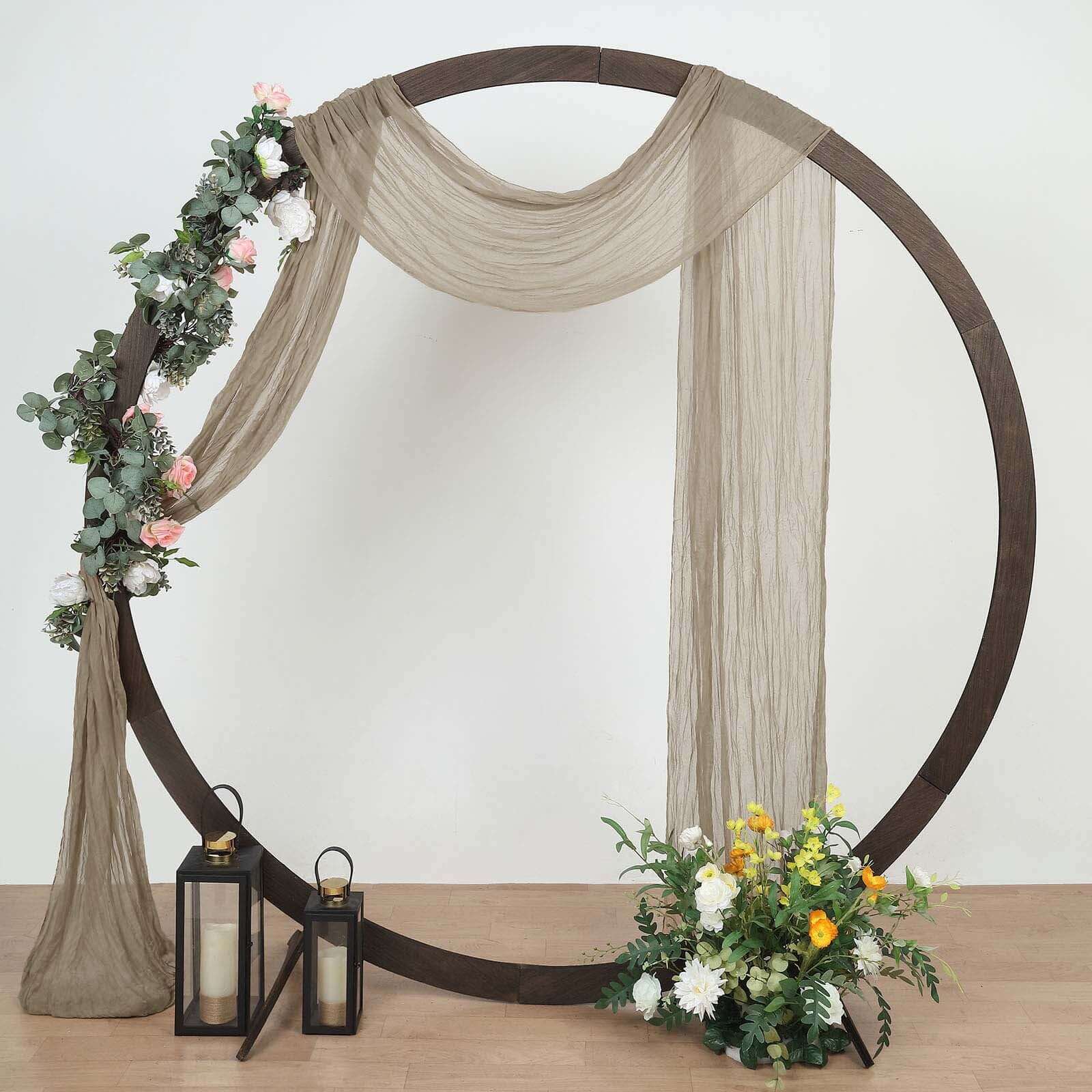 Natural Gauze Cheesecloth Draping Fabric Wedding Arch Decorations, Window Scarf Valance Drapes, Boho Arbor Long Curtain Panel 20ft