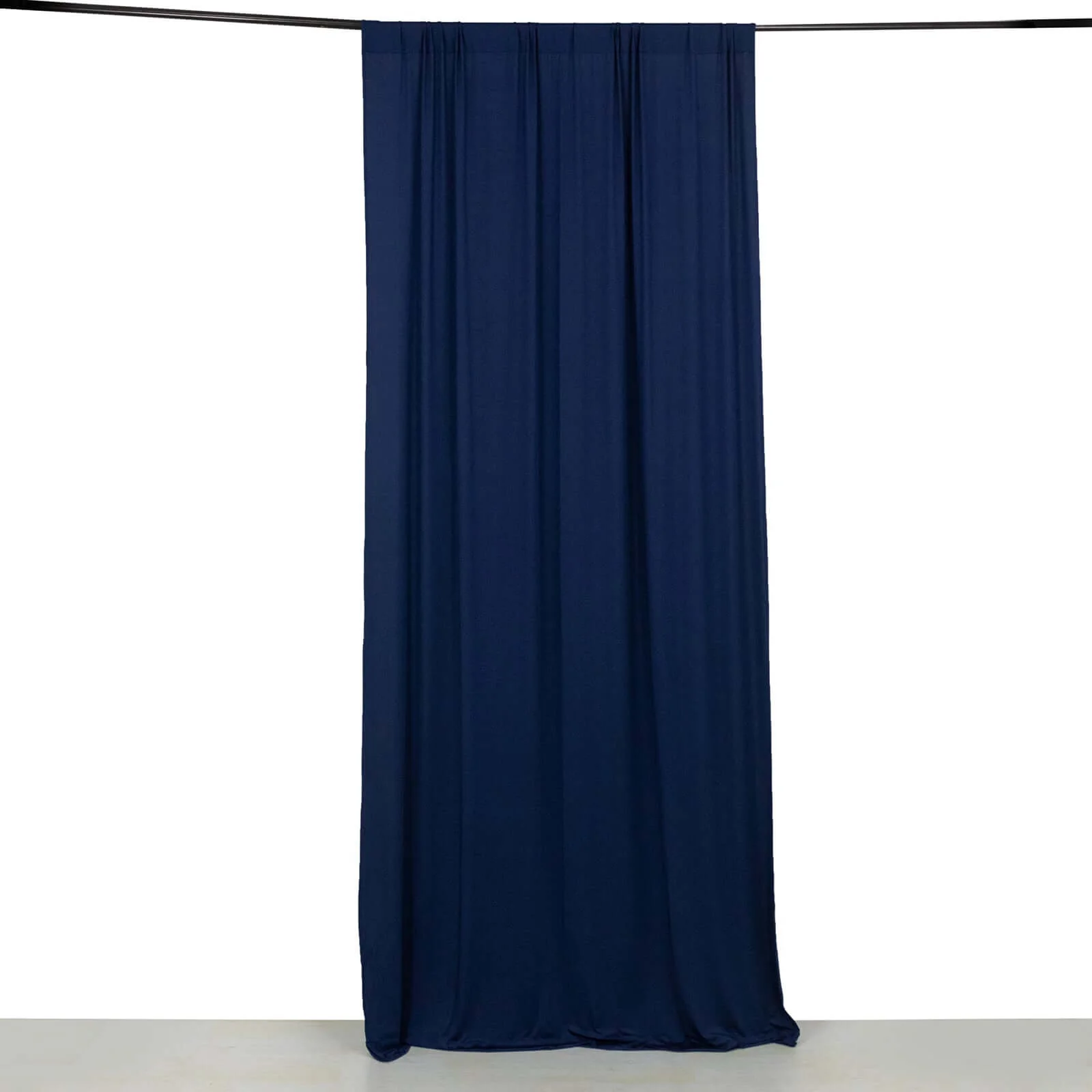 Navy Blue 4-Way Stretch Spandex Backdrop Drape Curtain, Wrinkle Free Event Divider Panel with Rod Pockets - 5ftx10ft