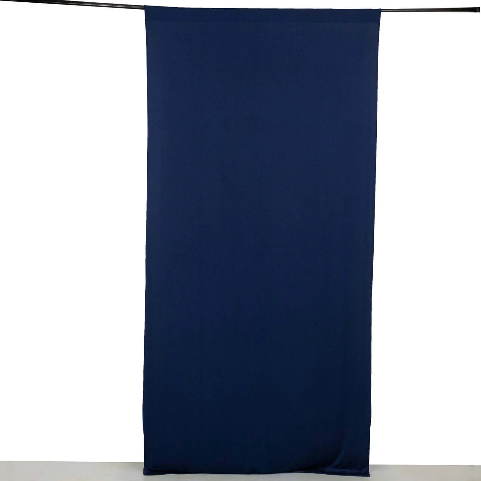 Navy Blue 4-Way Stretch Spandex Backdrop Drape Curtain, Wrinkle Free Event Divider Panel with Rod Pockets - 5ftx10ft - Image 6