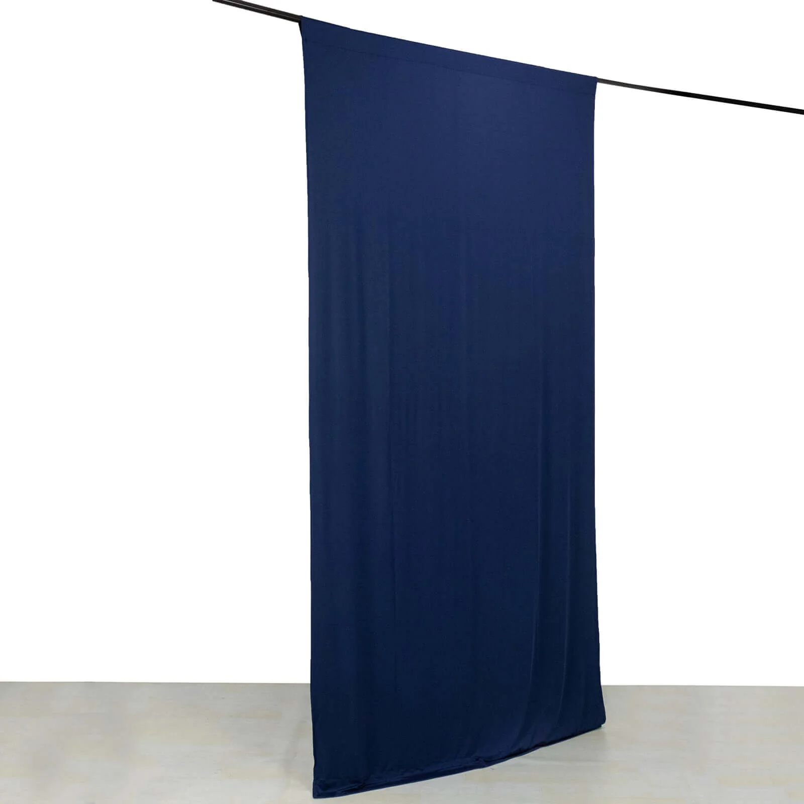 Navy Blue 4-Way Stretch Spandex Backdrop Drape Curtain, Wrinkle Free Event Divider Panel with Rod Pockets - 5ftx10ft - Image 8