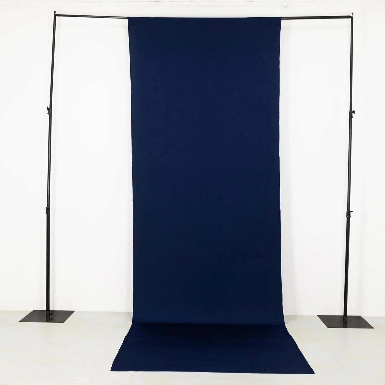 Navy Blue 4-Way Stretch Spandex Backdrop Drape Curtain, Wrinkle Free Event Divider Panel with Rod Pockets - 5ftx14ft - Image 3