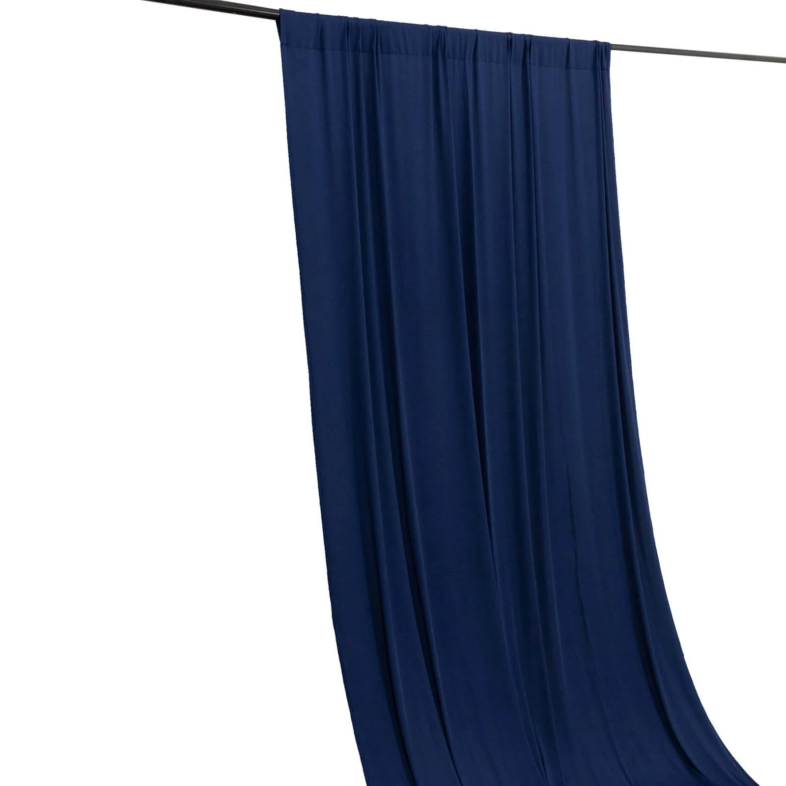 Navy Blue 4-Way Stretch Spandex Backdrop Drape Curtain, Wrinkle Free Event Divider Panel with Rod Pockets - 5ftx14ft - Image 6