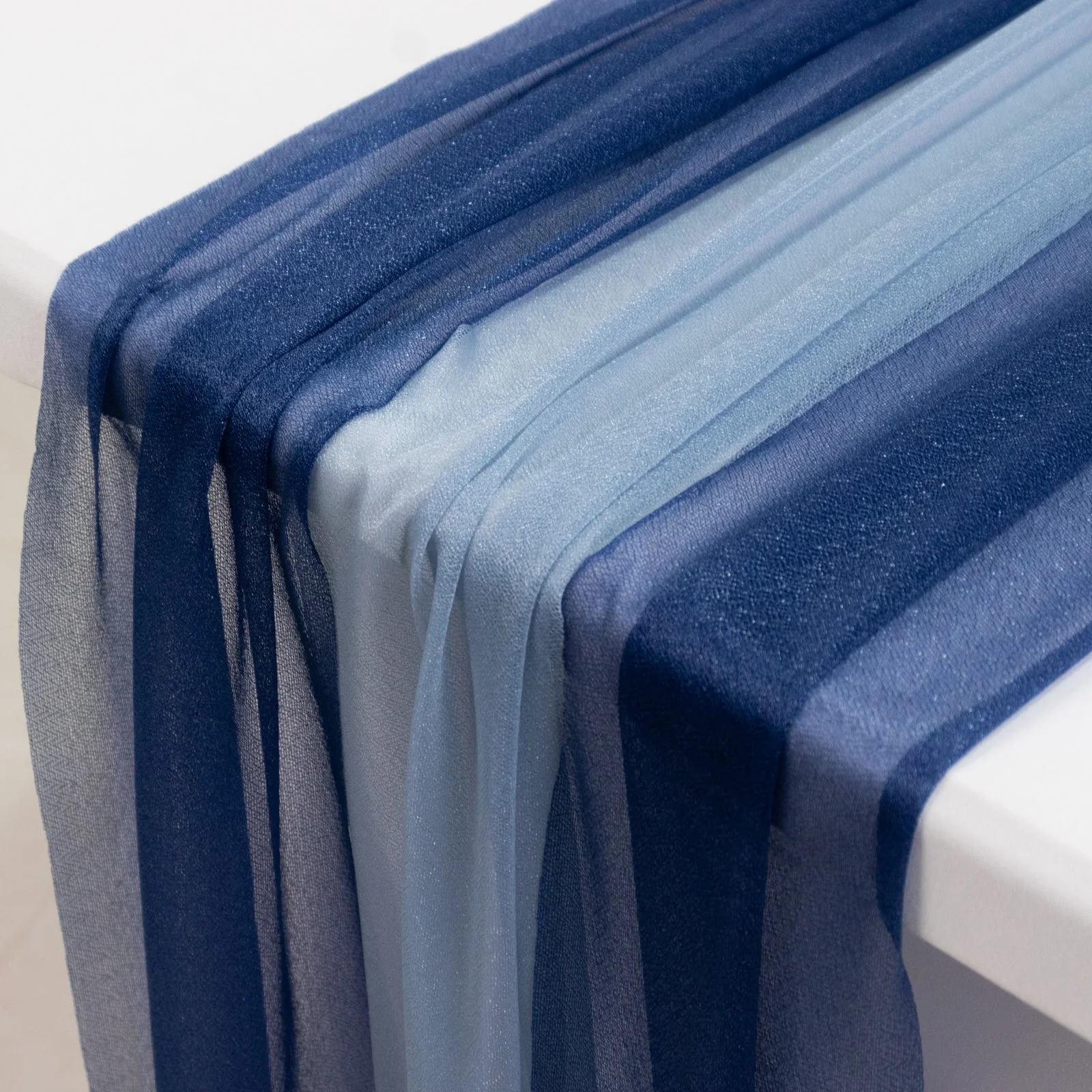 20-Pack Sheer Table Runners Navy Blue & Dusty Blue, 9ft Long Sheer Drapes Table Decor, Wrinkle-Free - Image 5