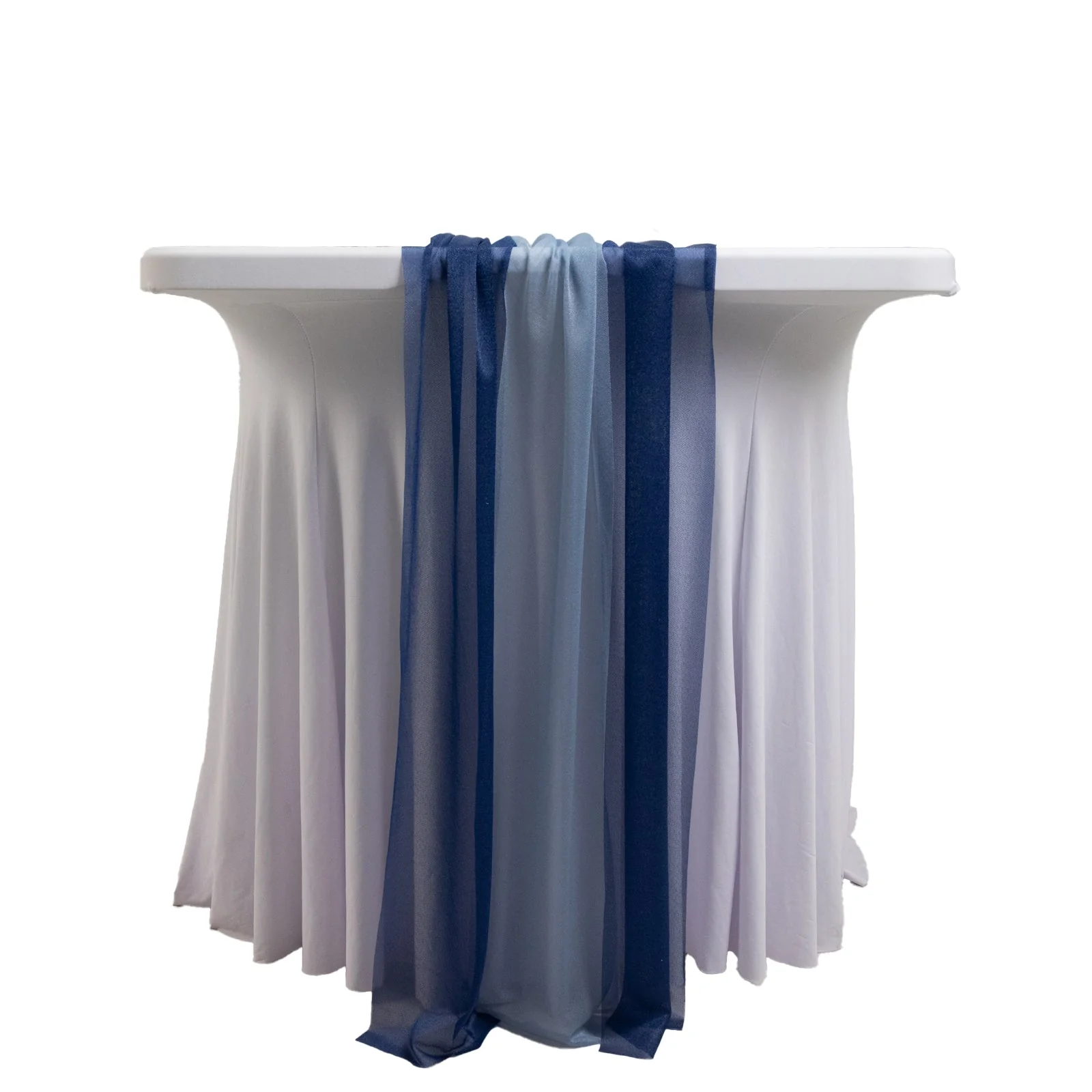 20-Pack Sheer Table Runners Navy Blue & Dusty Blue, 9ft Long Sheer Drapes Table Decor, Wrinkle-Free - Image 7
