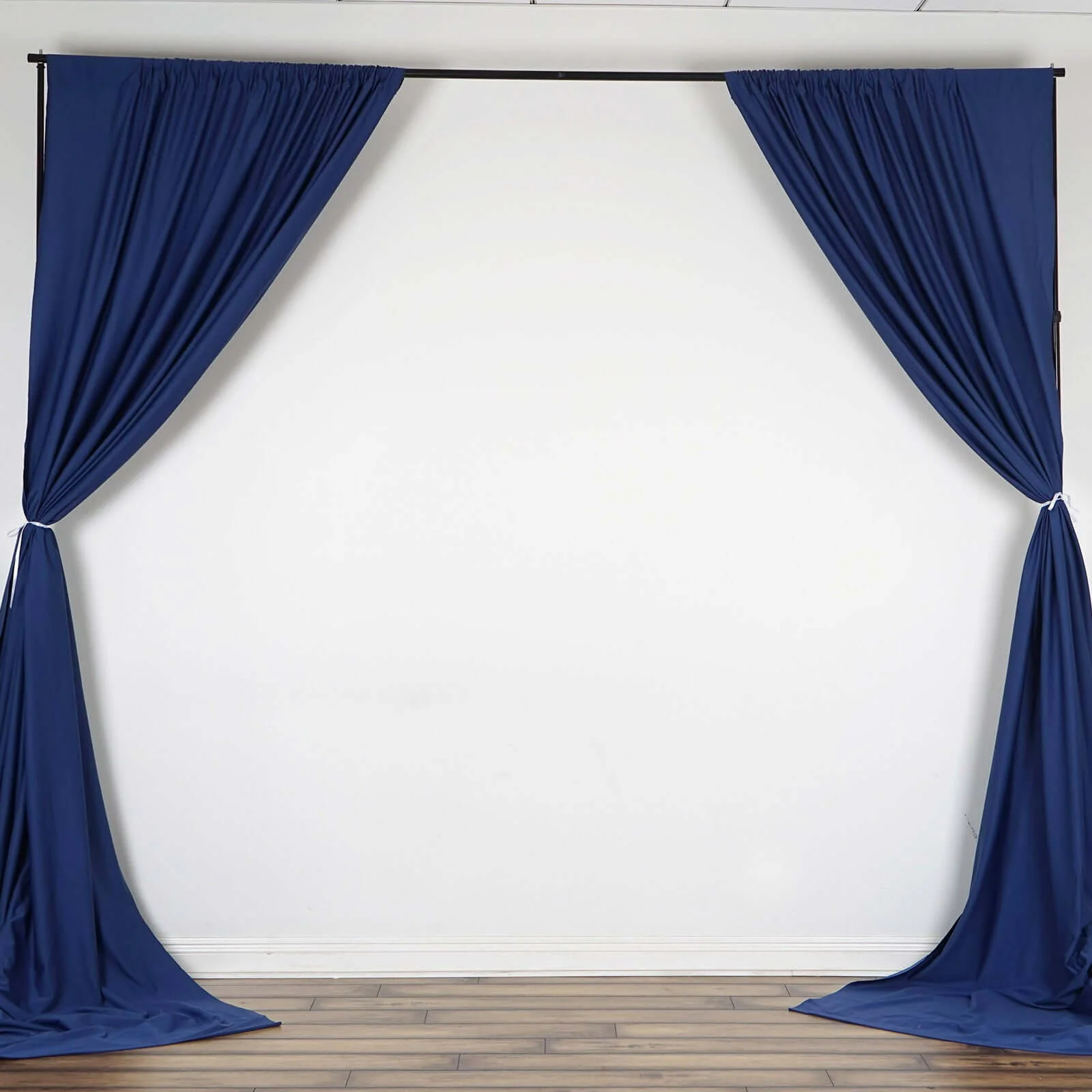 2 Pack 5ftx10ft Navy Blue Scuba Polyester Backdrop Drape Curtains, Durable Flame Resistant Event Divider Panels Wrinkle Free With Rod Pockets - Image 6